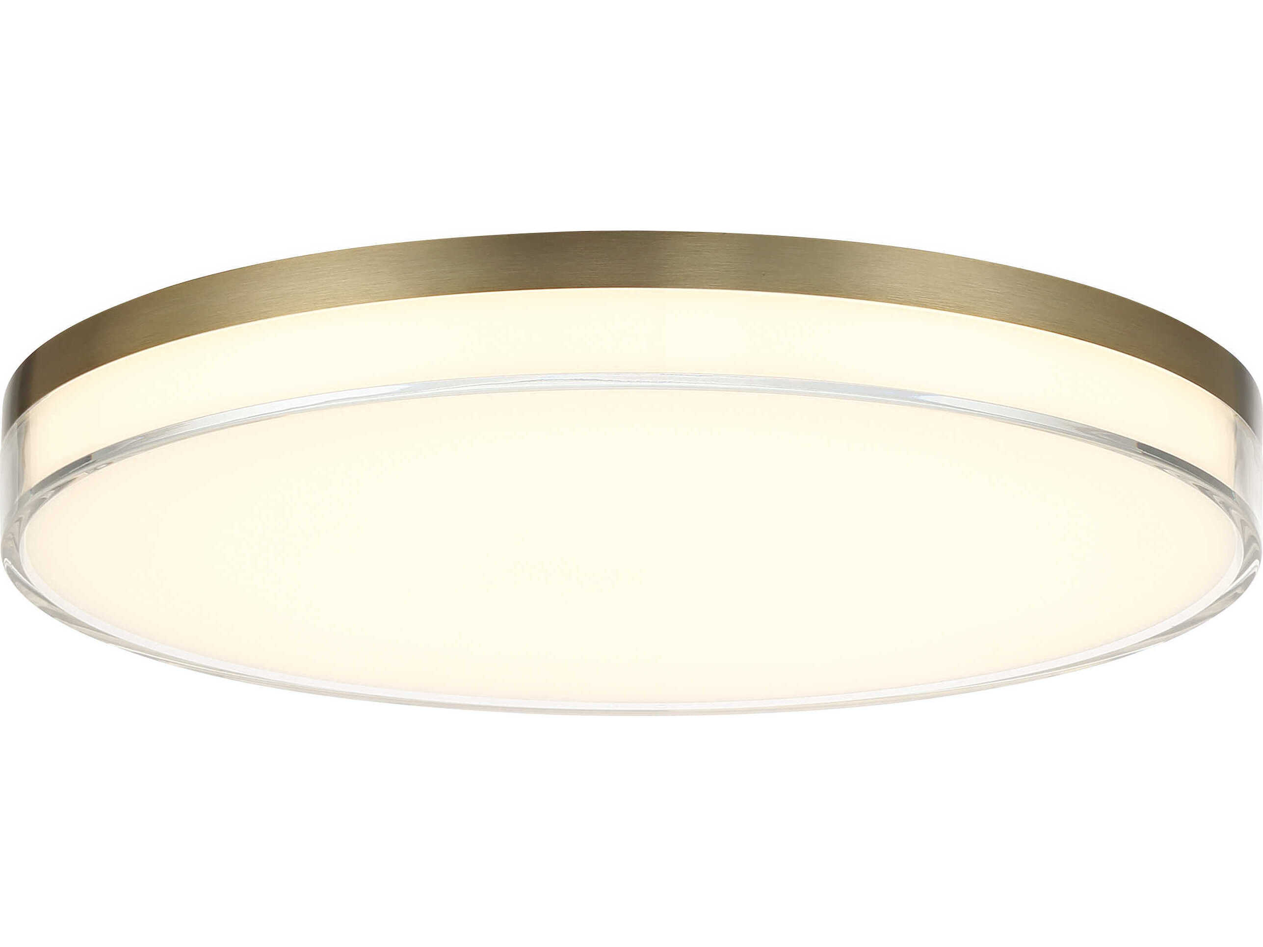 Minka Lavery Vantage 1-Light Ashen Brass Round Flush Mount