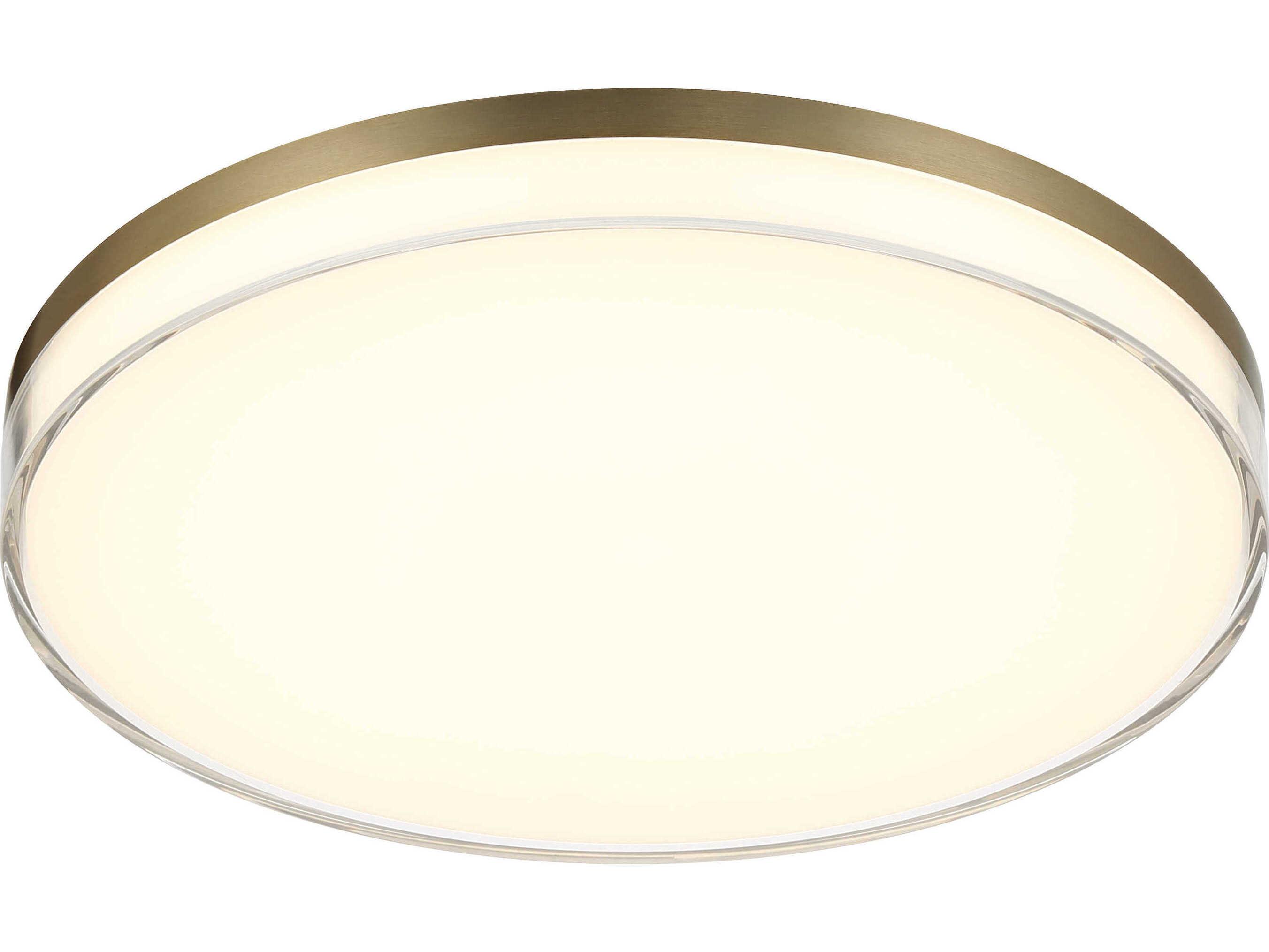 Minka Lavery Vantage 1-Light Ashen Brass Round Flush Mount