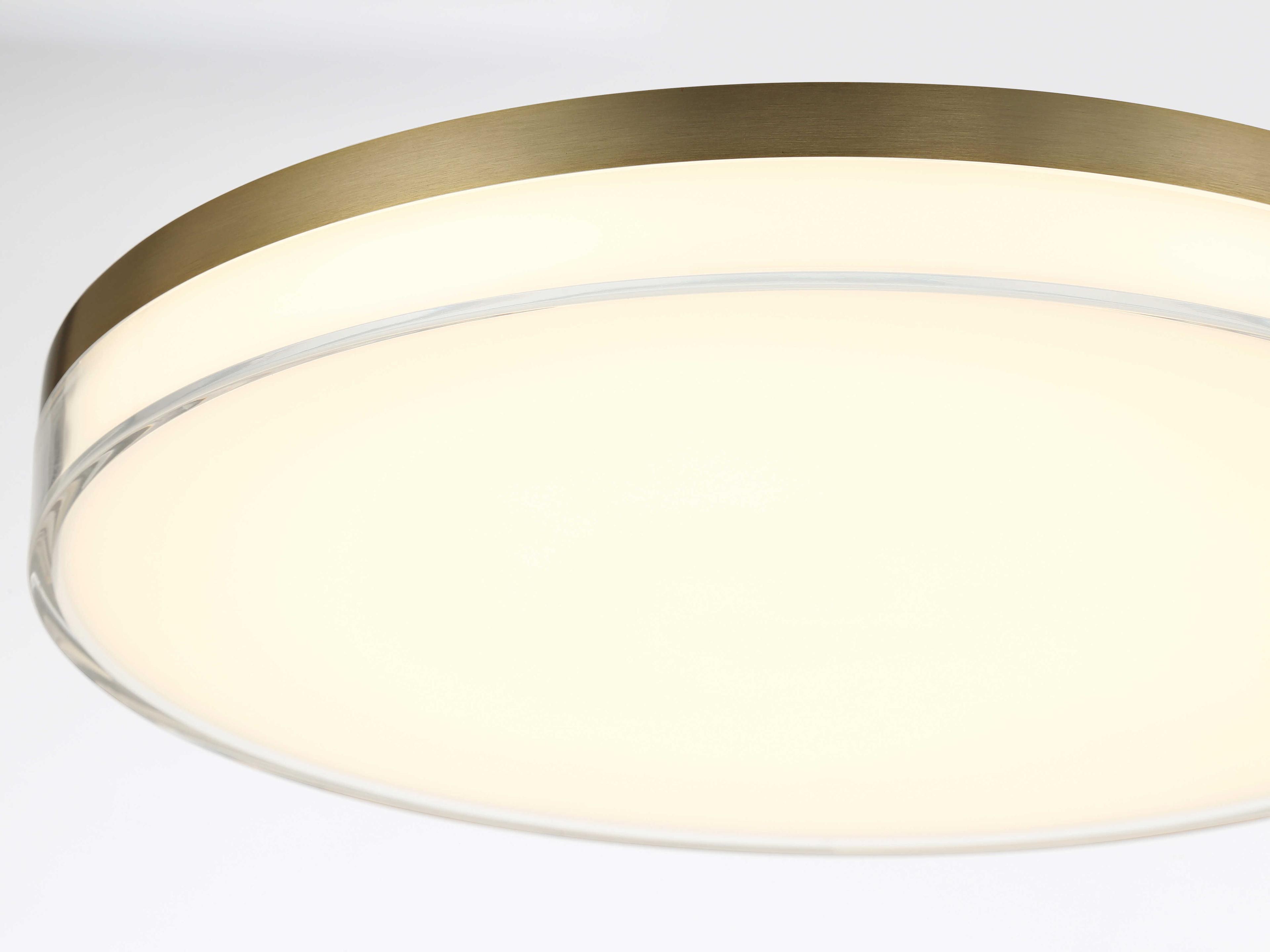 Minka Lavery Vantage 1-Light Ashen Brass Round Flush Mount