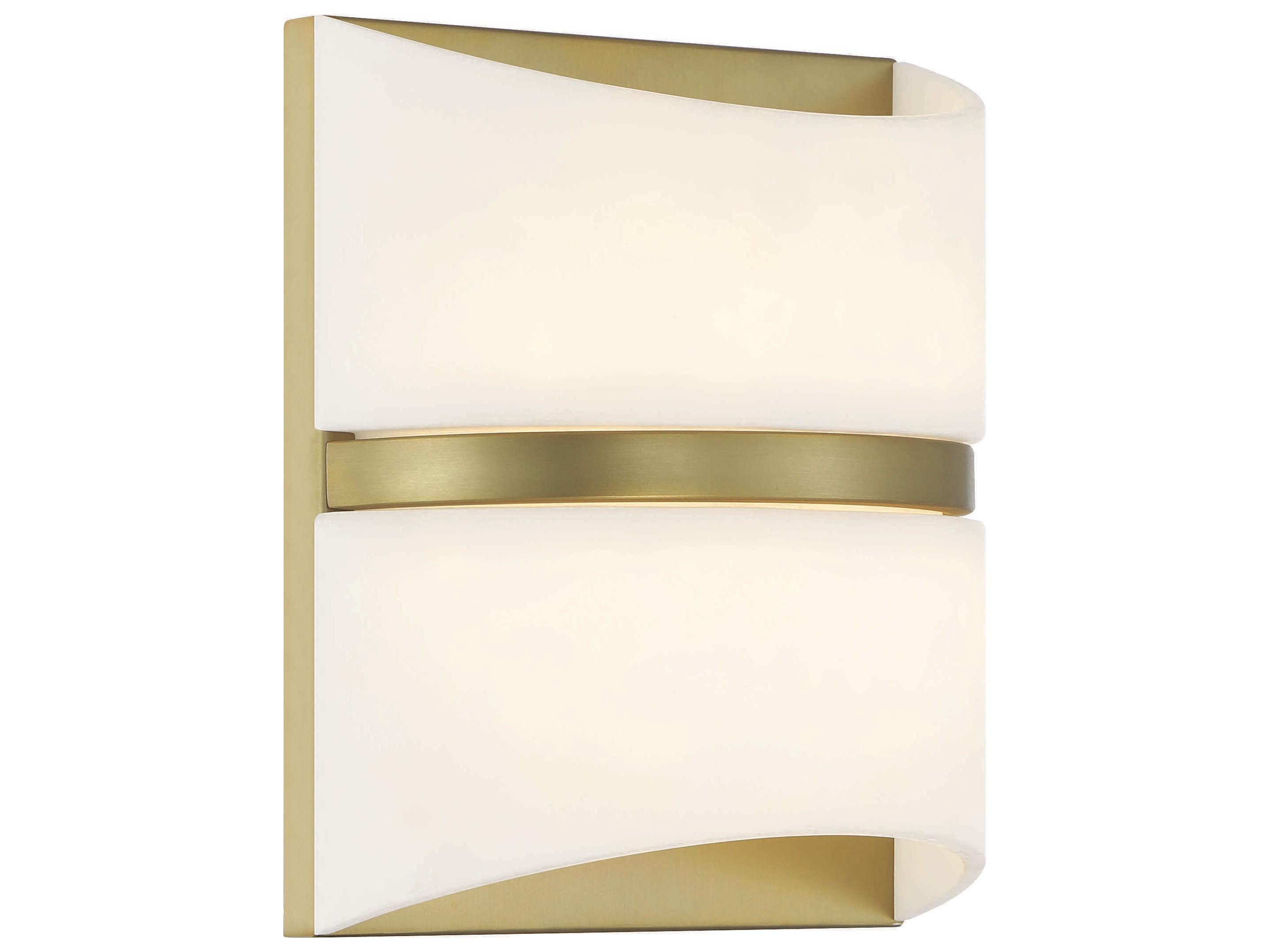 Minka Lavery Velaux 1-Light Soft Brass Glass LED Wall Sconce