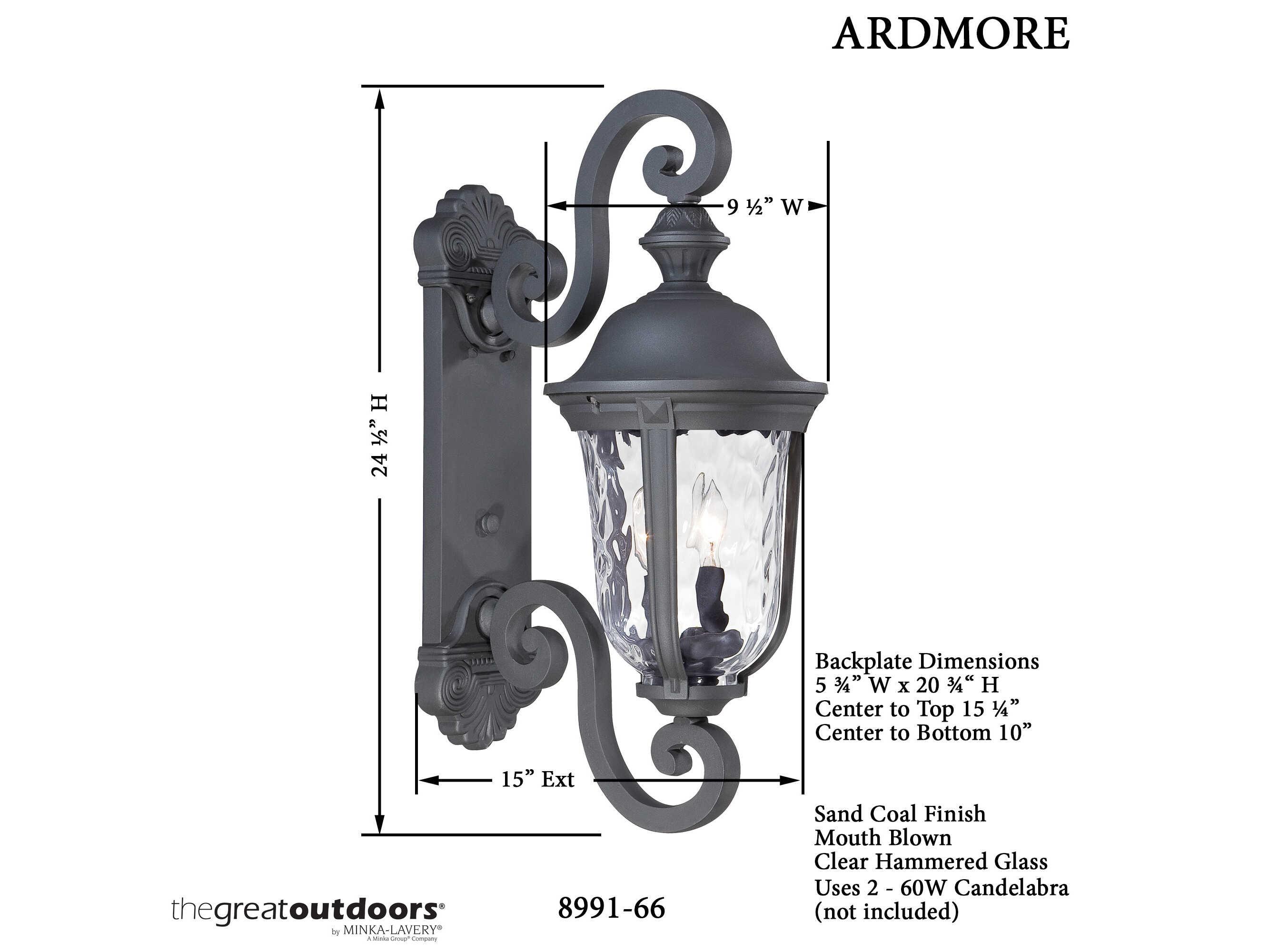 Minka Lavery Ardmore Glass Outdoor Wall Light
