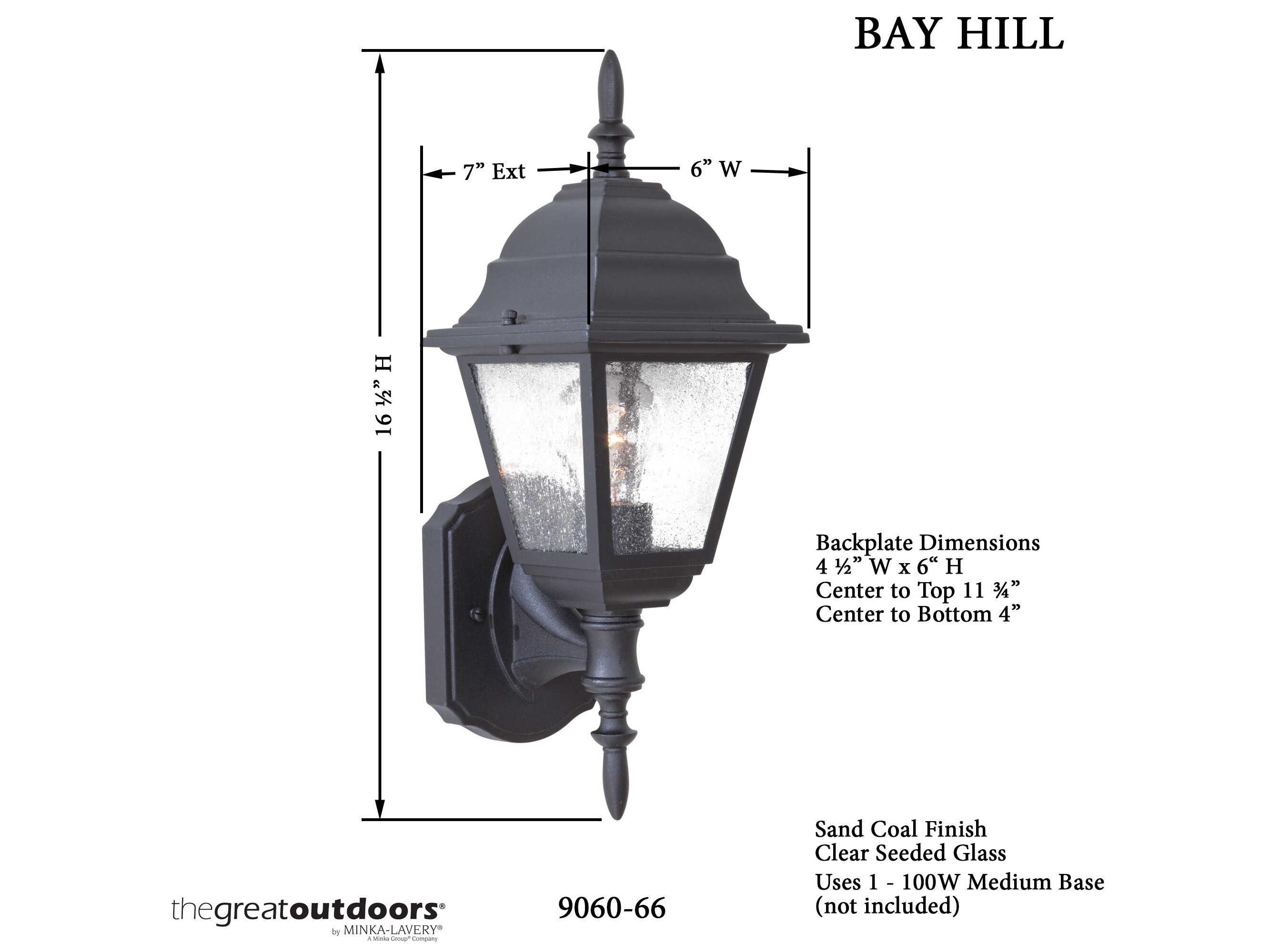 Minka Lavery Bay Hill Glass Outdoor Wall Light