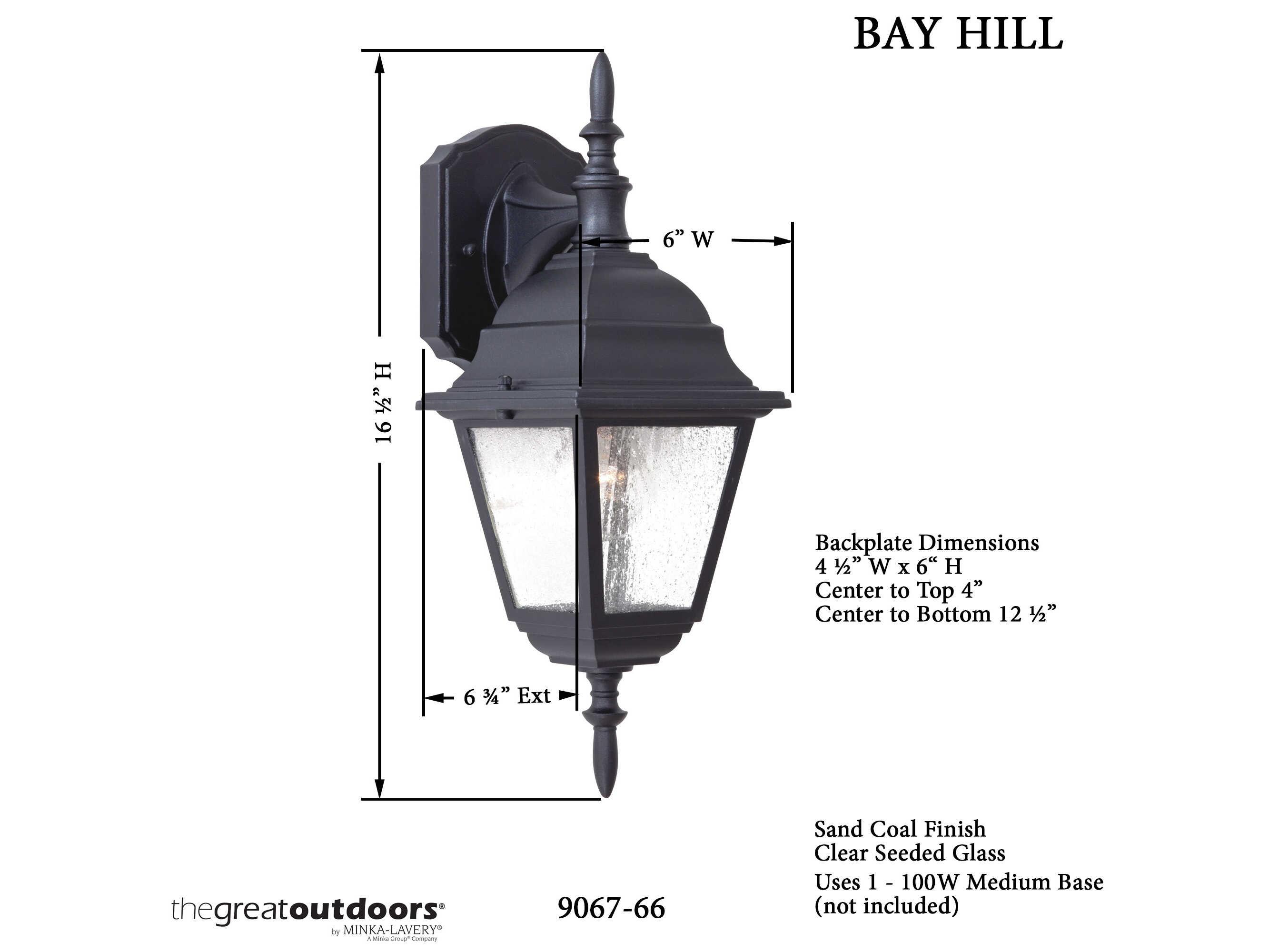 Minka Lavery Bay Hill Glass Outdoor Wall Light