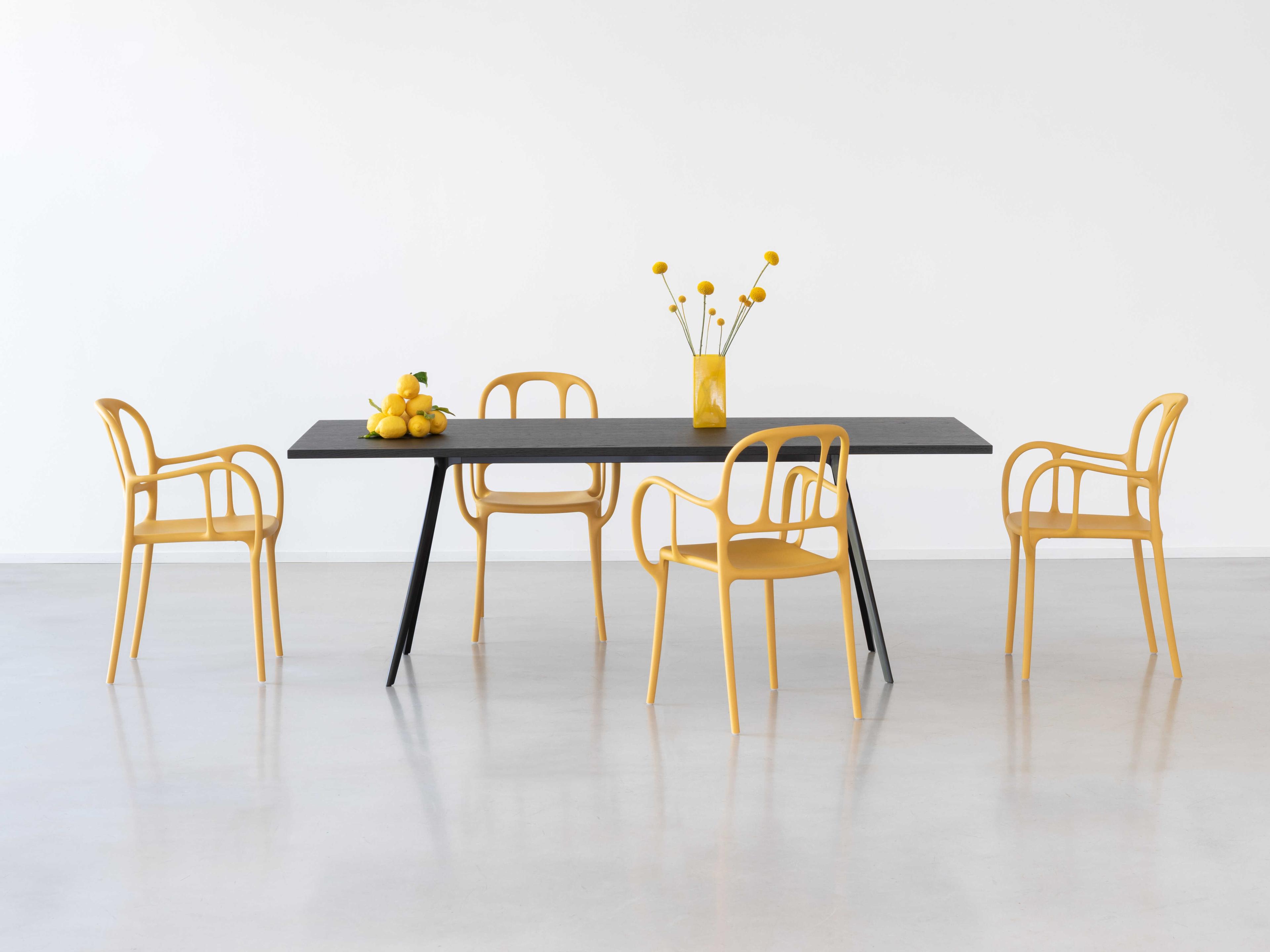 Magis Baguette Rectangular Wood Black Dining Table