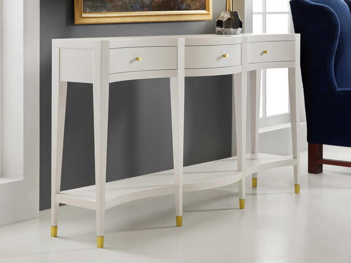 Modern History Home Serpentine Rectangular Wood Console Table