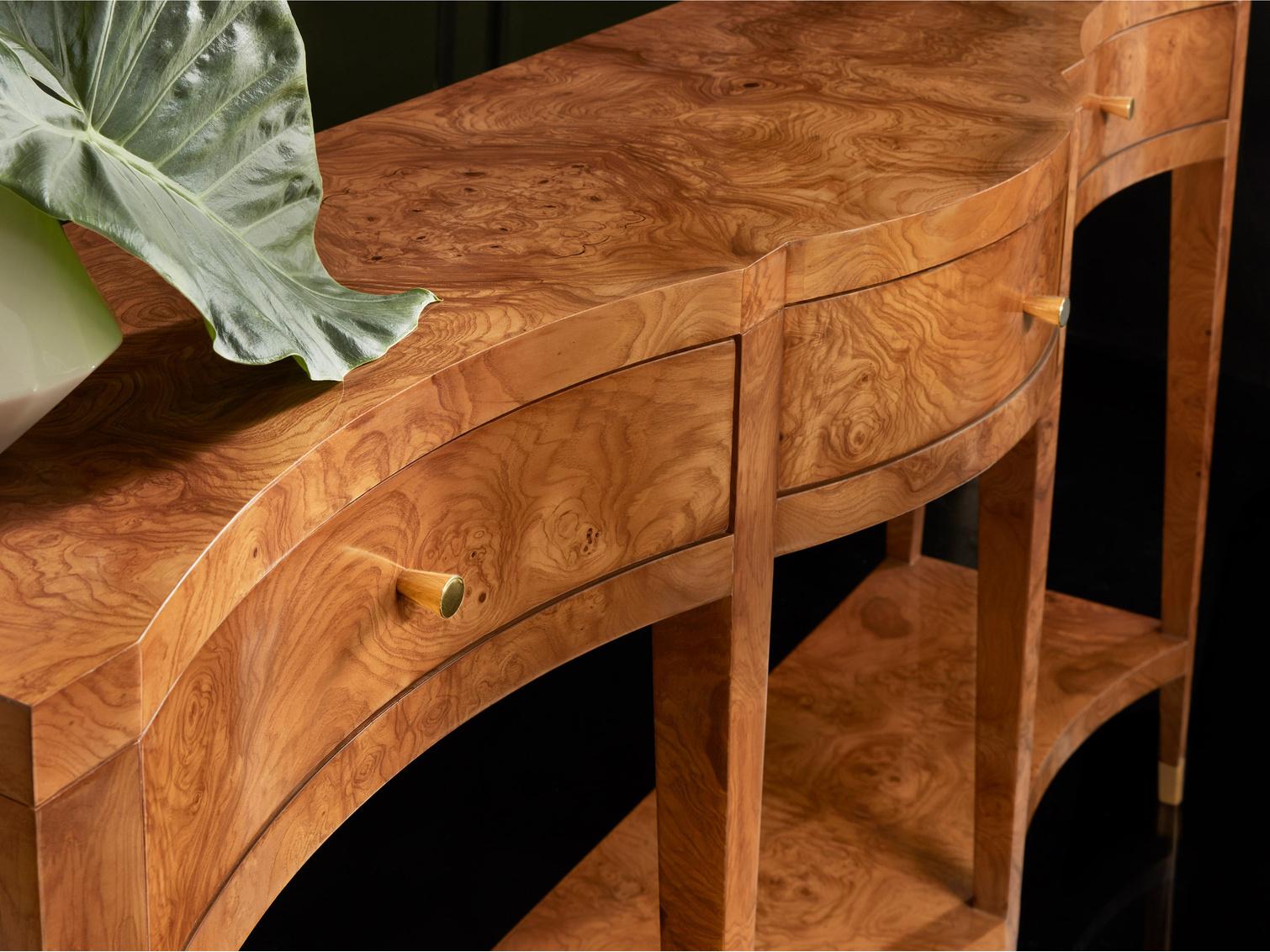 Modern History Home Serpentine Rectangular Wood Console Table