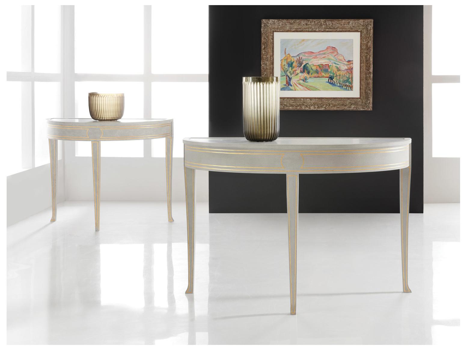 Modern History Home Demilune Wood Console Table