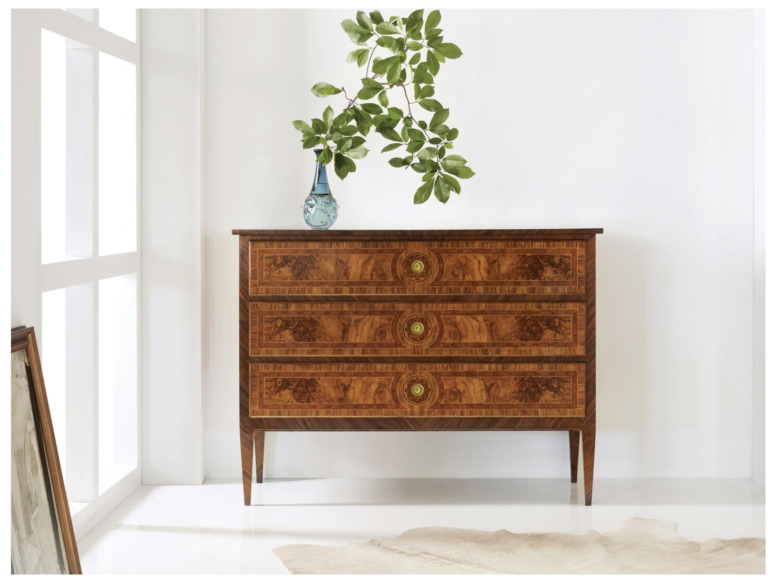 Modern History Home Bezier Brown Burlwood Accent Chest