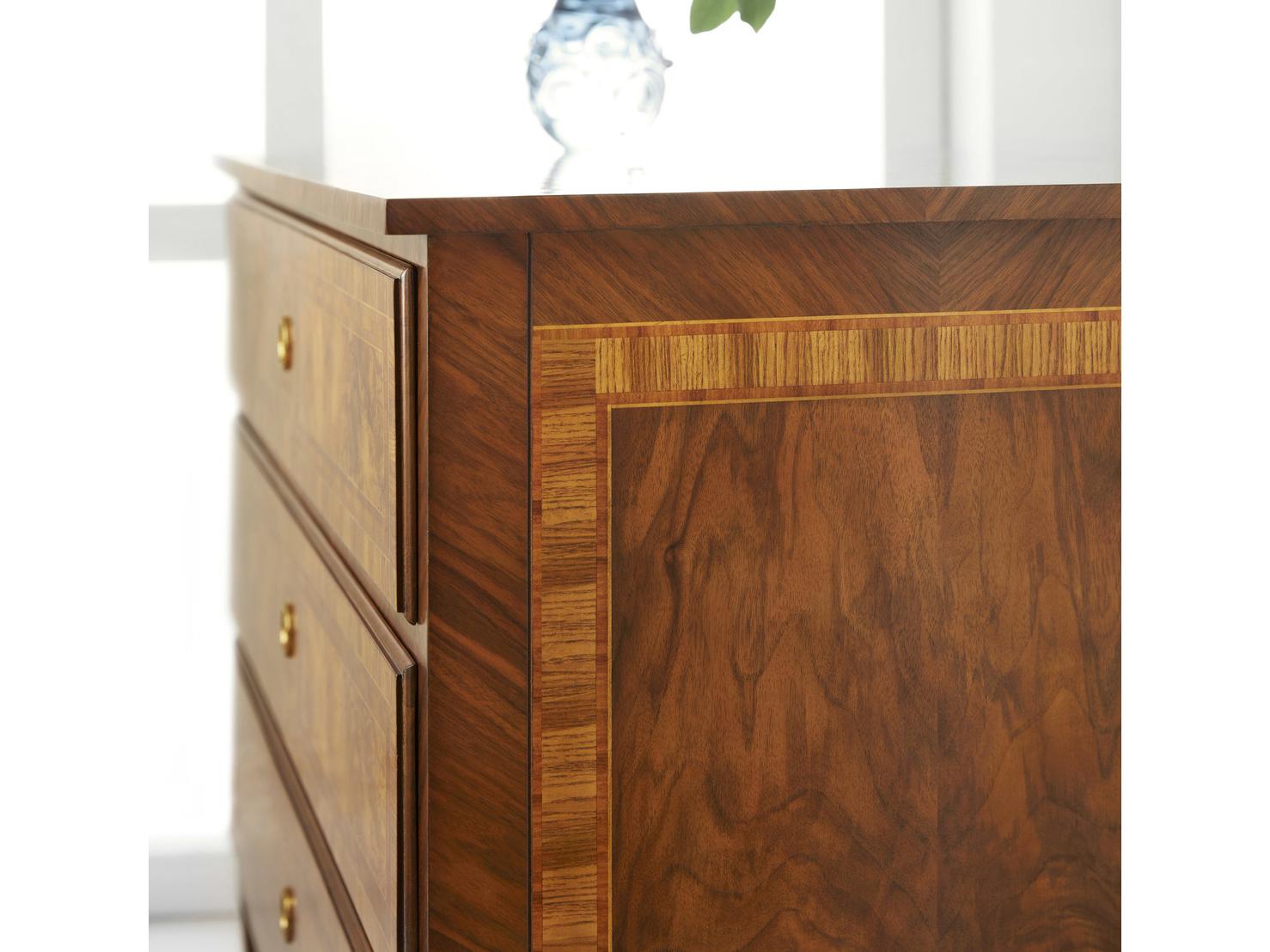 Modern History Home Bezier Brown Burlwood Accent Chest