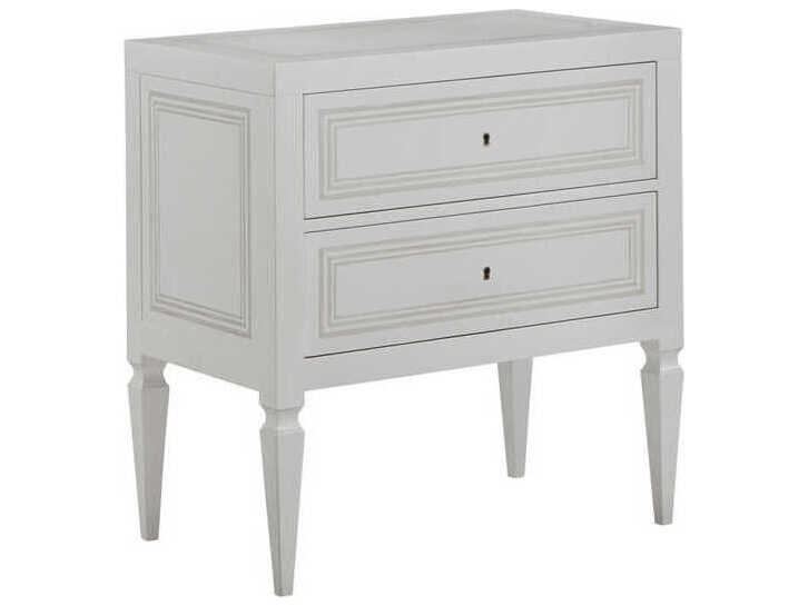 Modern History Home Milan 2-Drawers White Oak Wood Nightstand