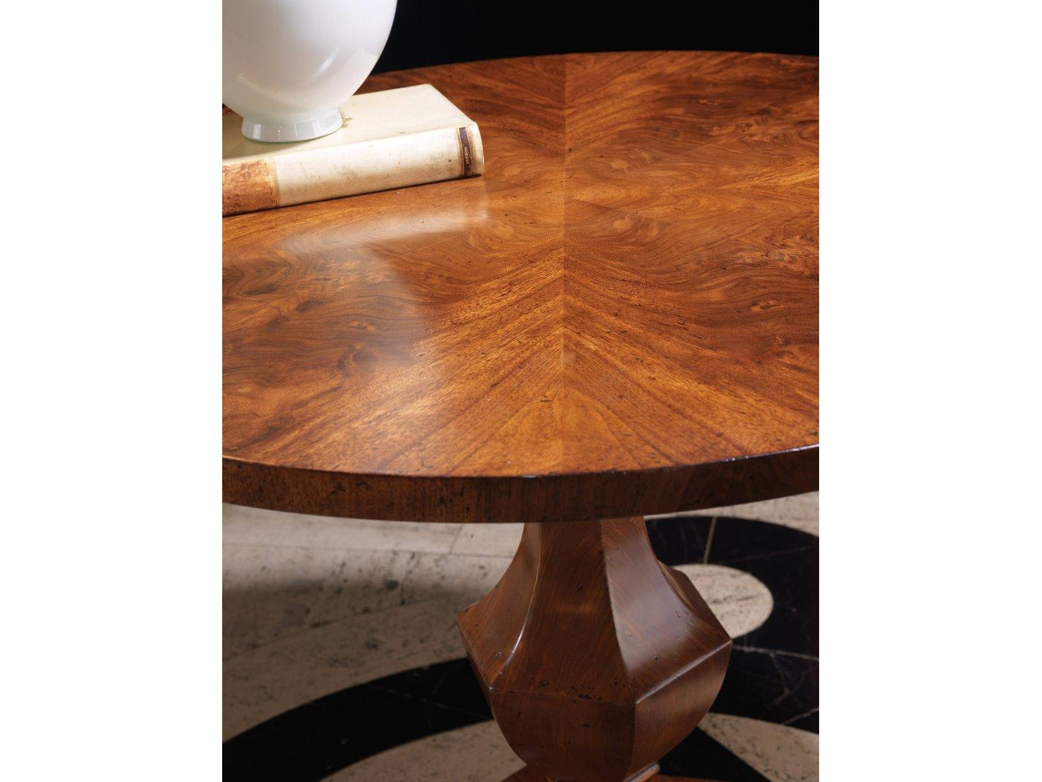 Modern History Home Walnut Round Wood End Table