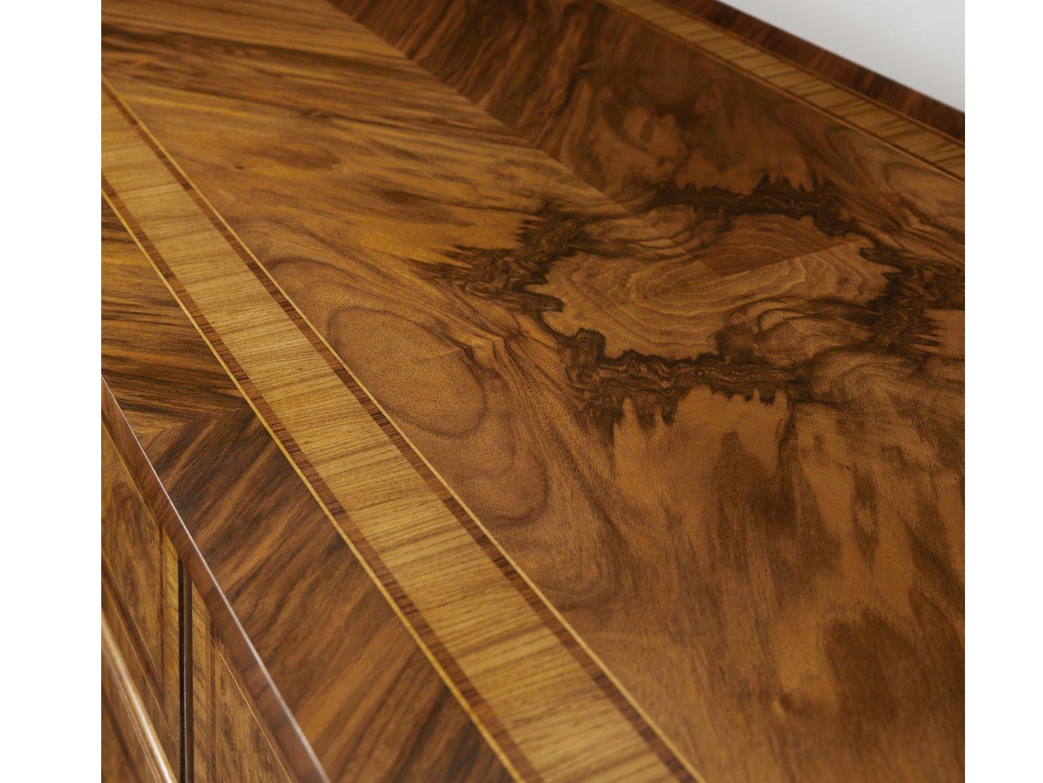 Modern History Home Bezier Brown Burlwood Double Dresser