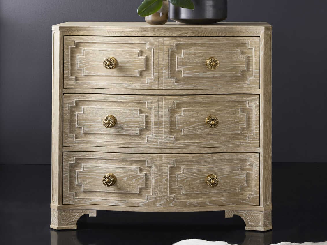 Modern History Home Noelle 3-Drawers Beige Oak Wood Nightstand