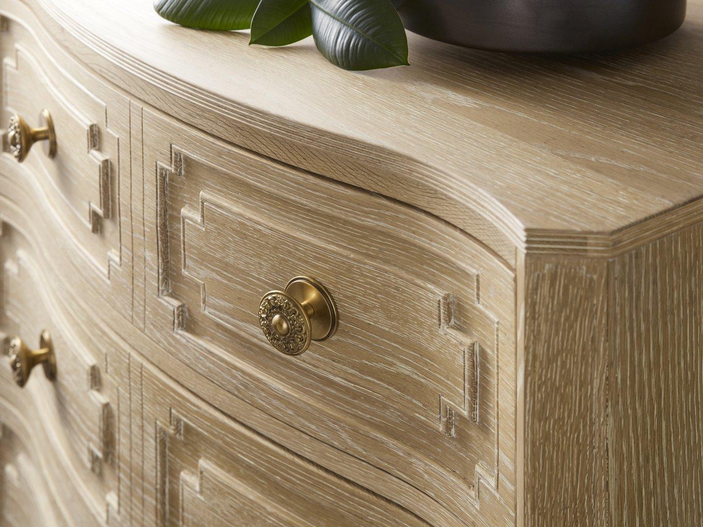 Modern History Home Noelle 3-Drawers Beige Oak Wood Nightstand