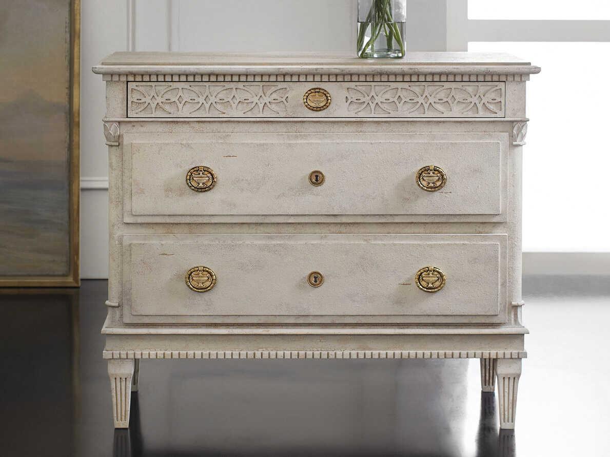 Modern History Home Gustavian 2-Drawers White Nightstand