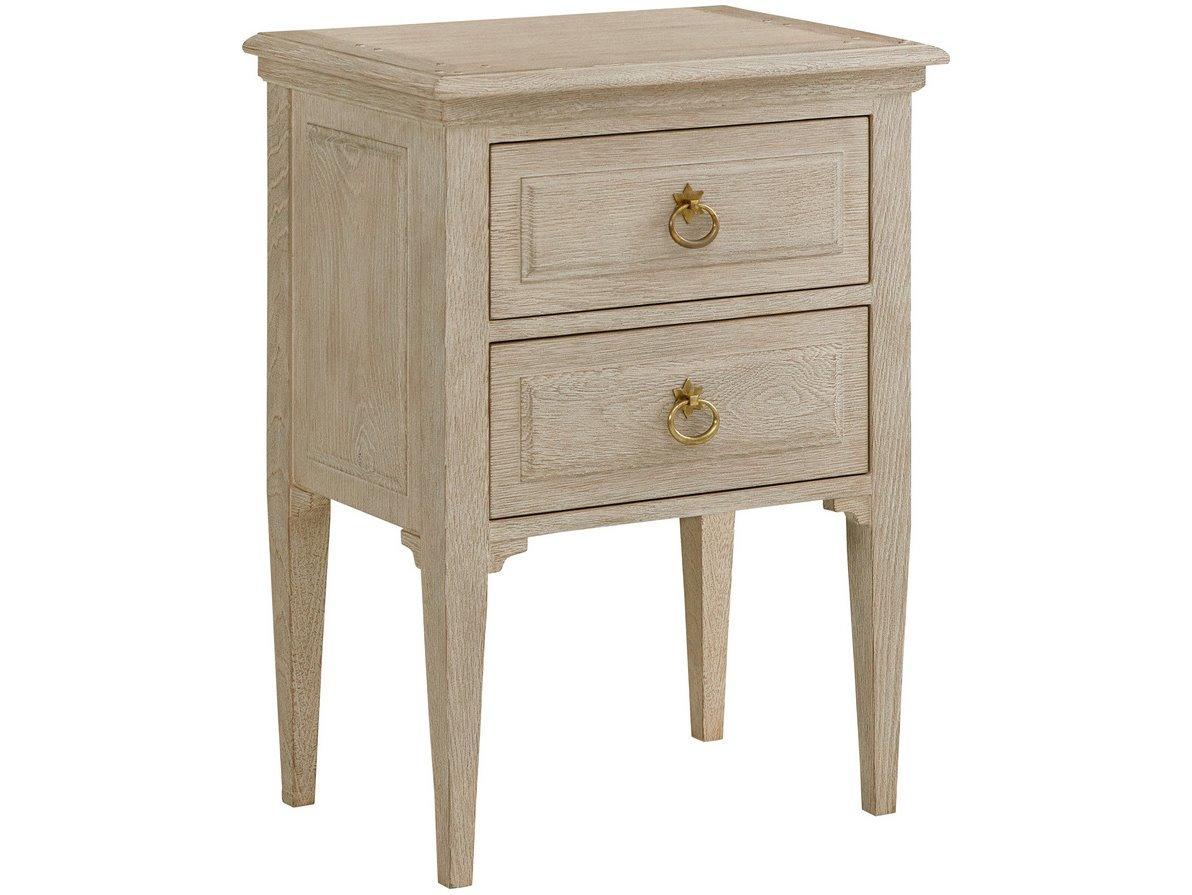 Modern History Home 2-Drawers Beige Oak Wood Nightstand