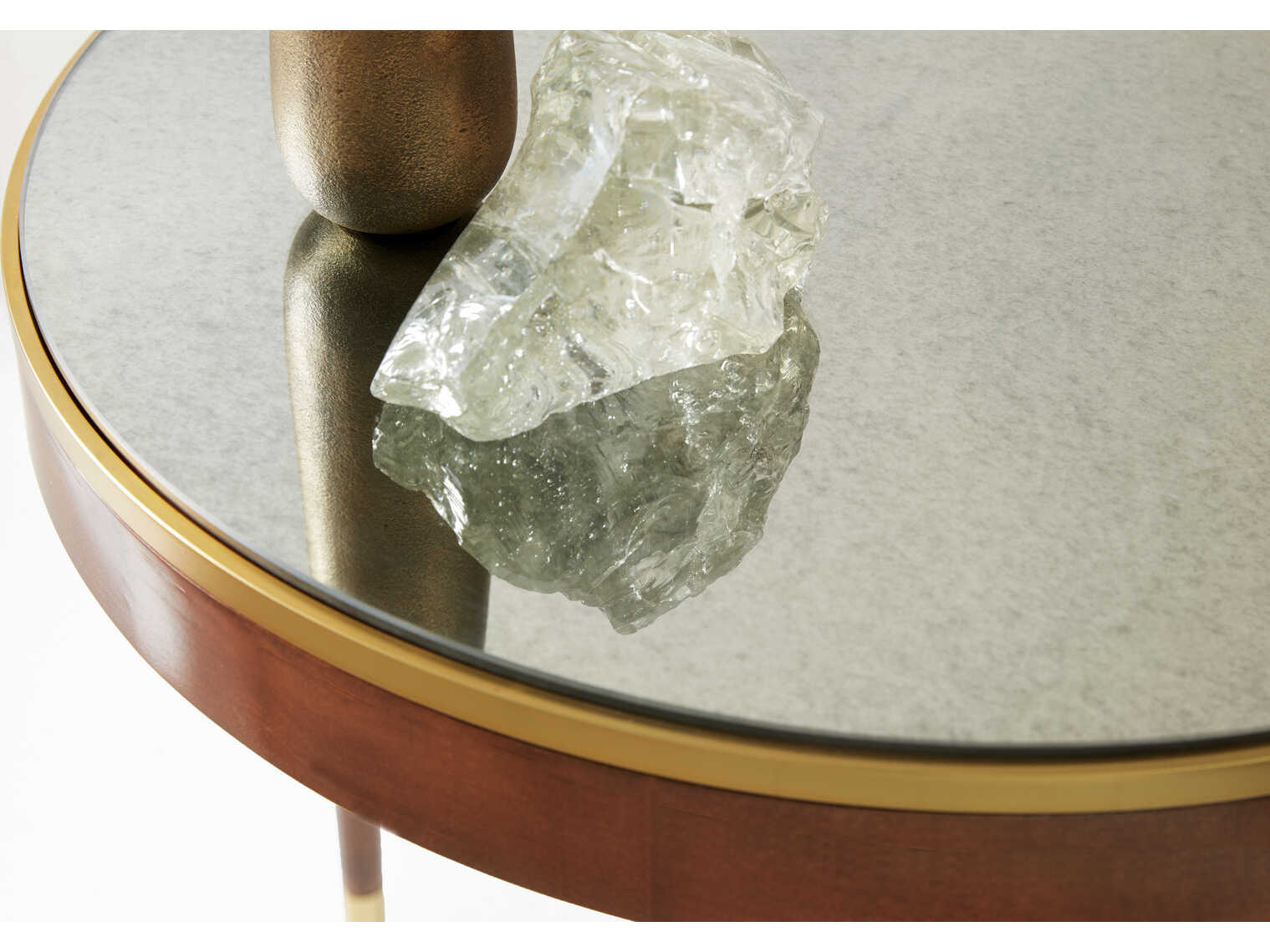 Modern History Home Lyon Round Mirror End Table