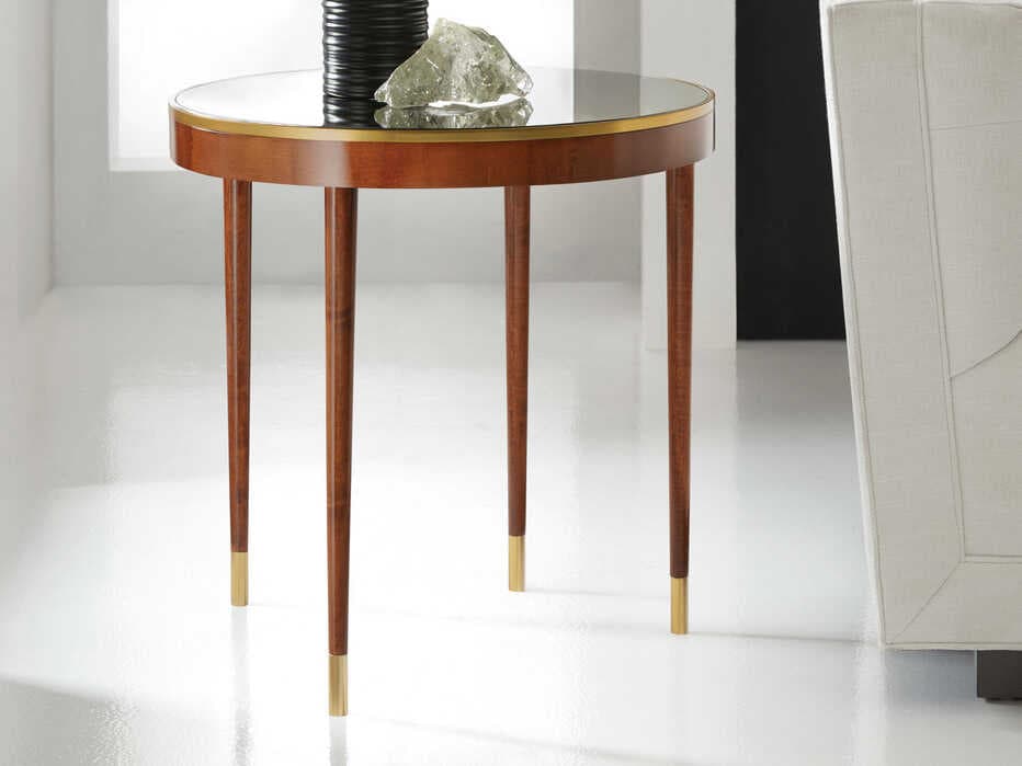 Modern History Home Lyon Round Mirror End Table