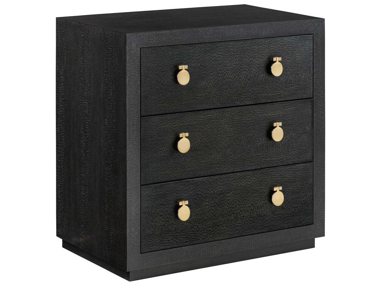 Modern History Home Mirage 3-Drawers Oak Wood Nightstand