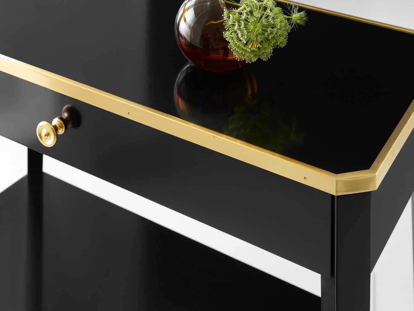 Modern History Home Niles 1-Drawer Black Nightstand