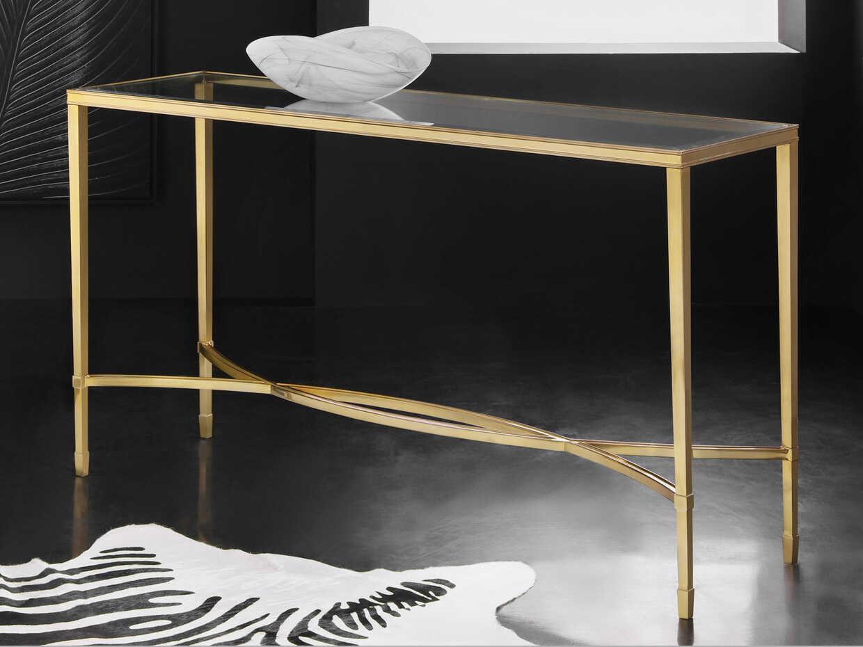 Modern History Home Brielle Rectangular Glass Console Table