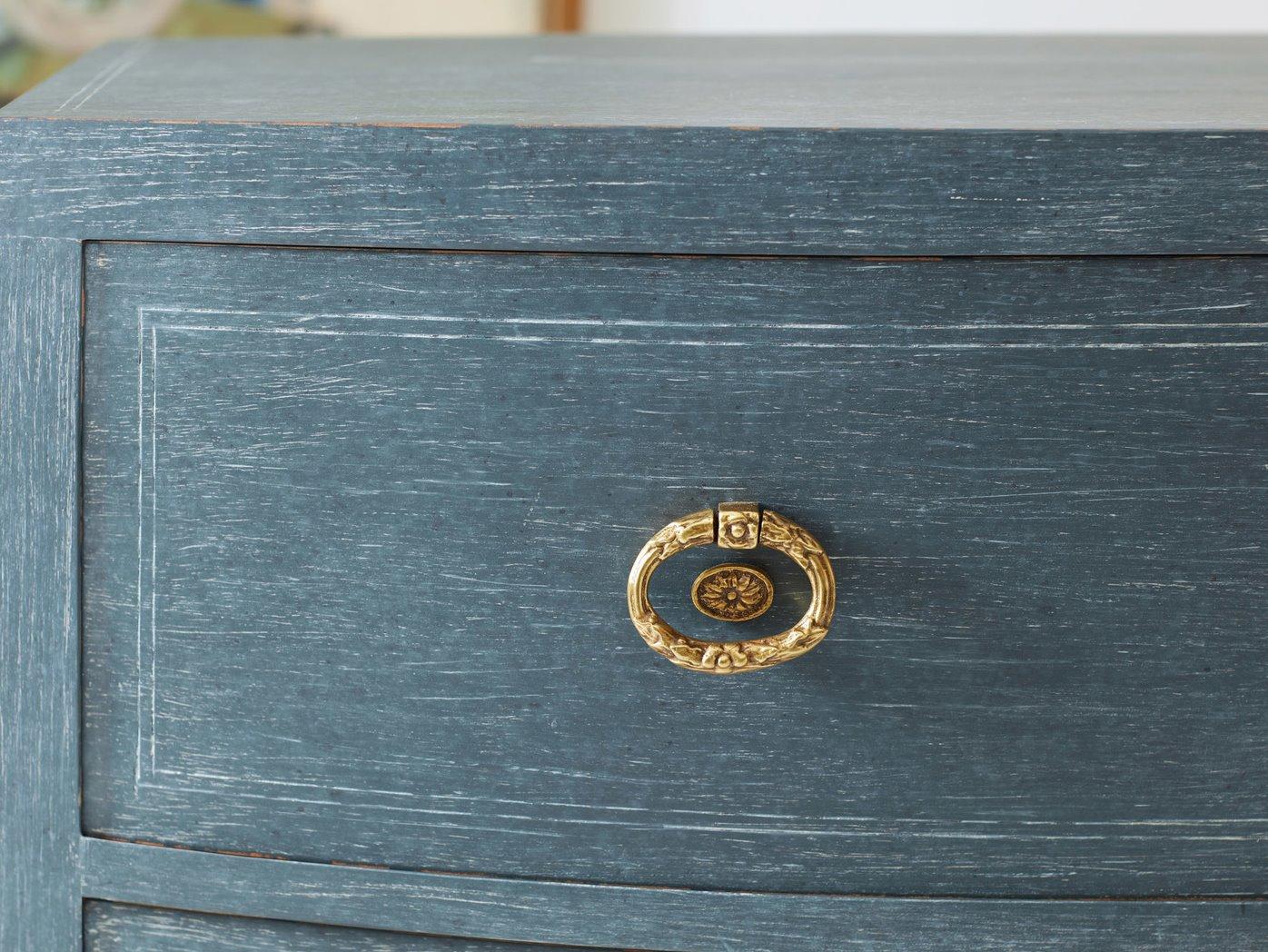 Modern History Home Arundel 3-Drawers Blue Oak Wood Nightstand