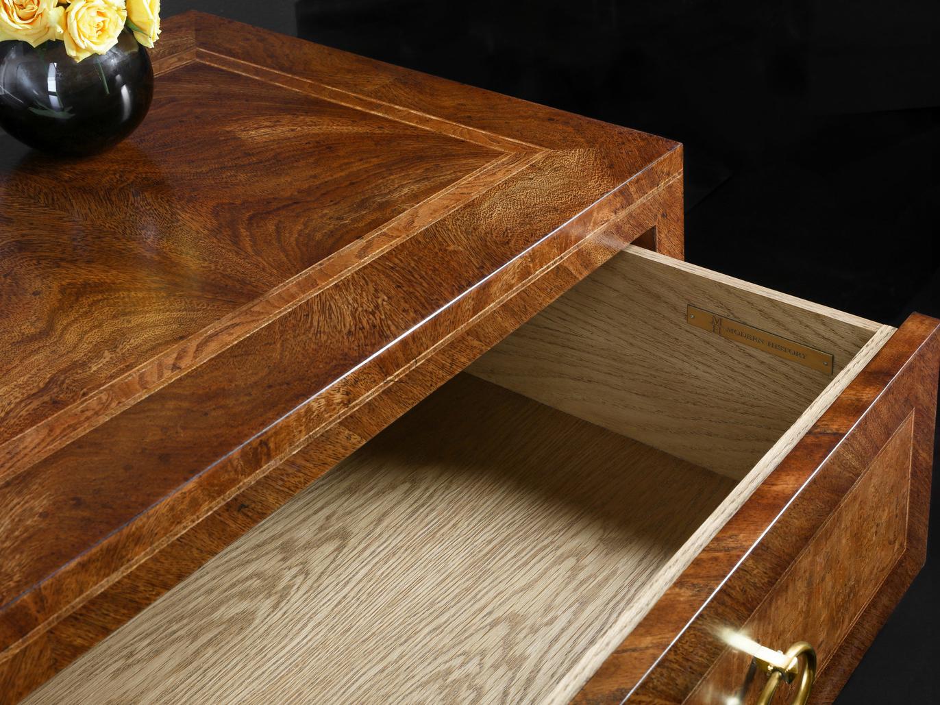 Modern History Home Savona Brown Burlwood Accent Chest