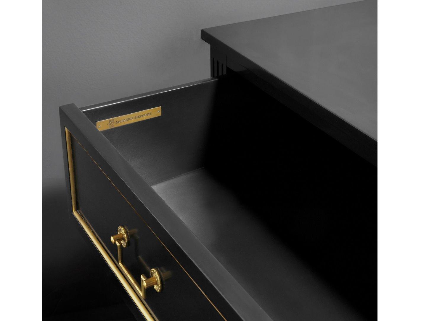 Modern History Home French 3-Drawers Black Dresser