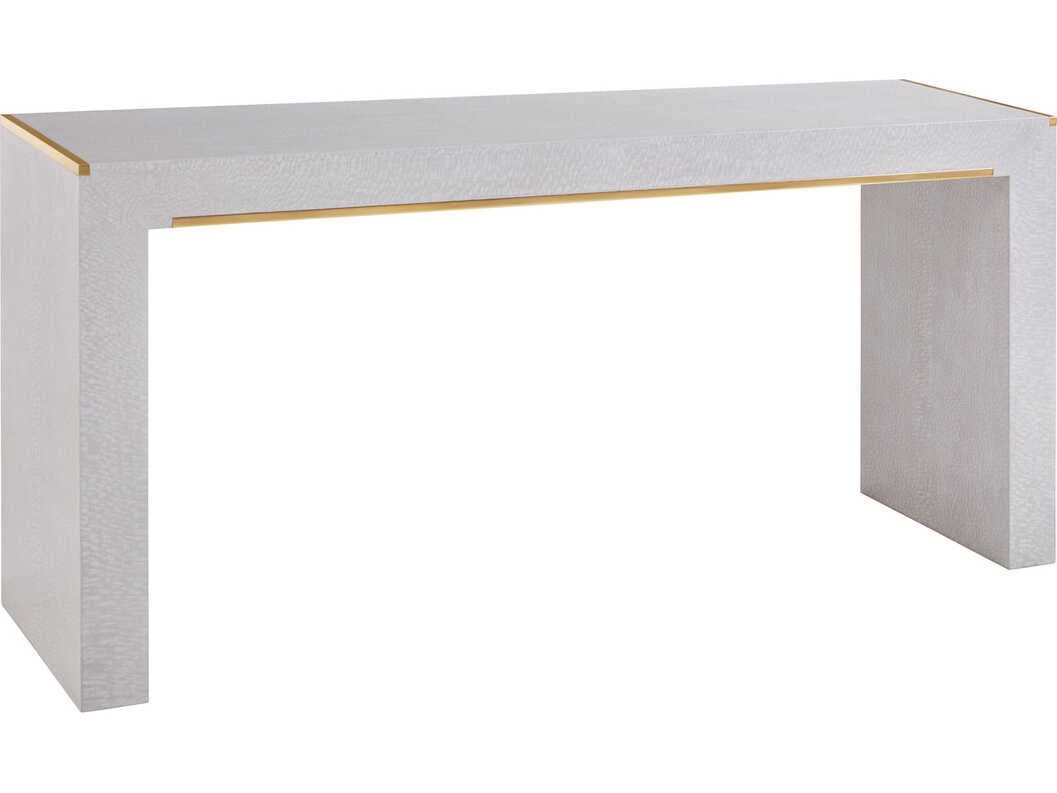 Modern History Home Mirage Rectangular White Lacewood Console Table