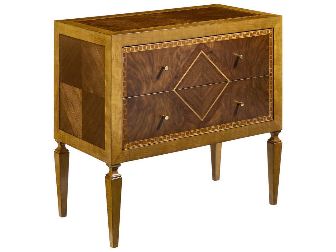 Modern History Home Ferrara 2-Drawers Gold Nightstand