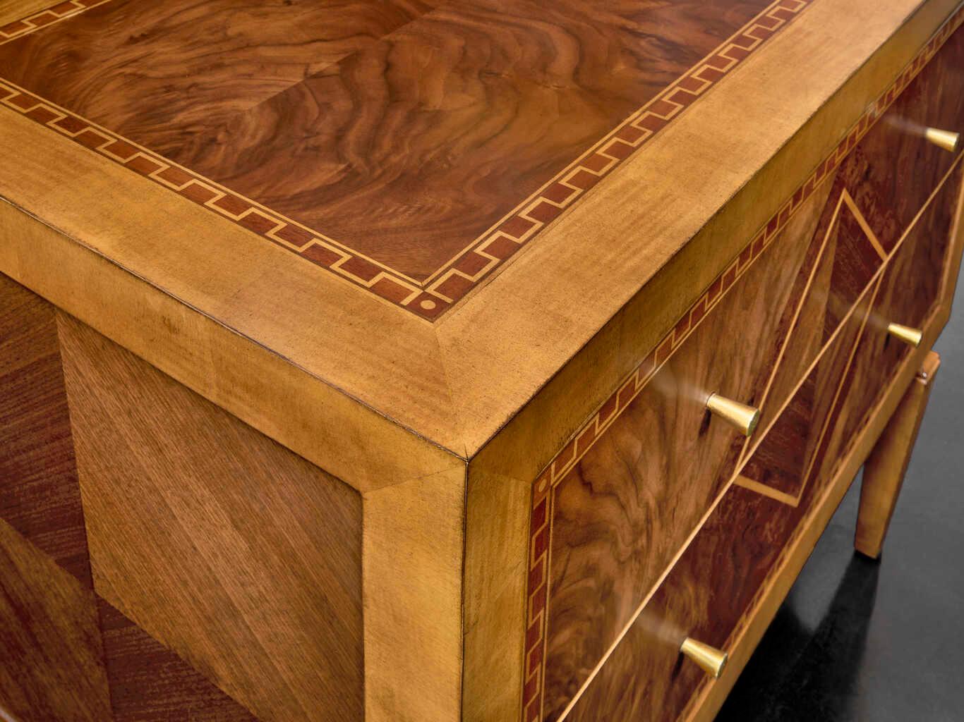 Modern History Home Ferrara 2-Drawers Gold Nightstand