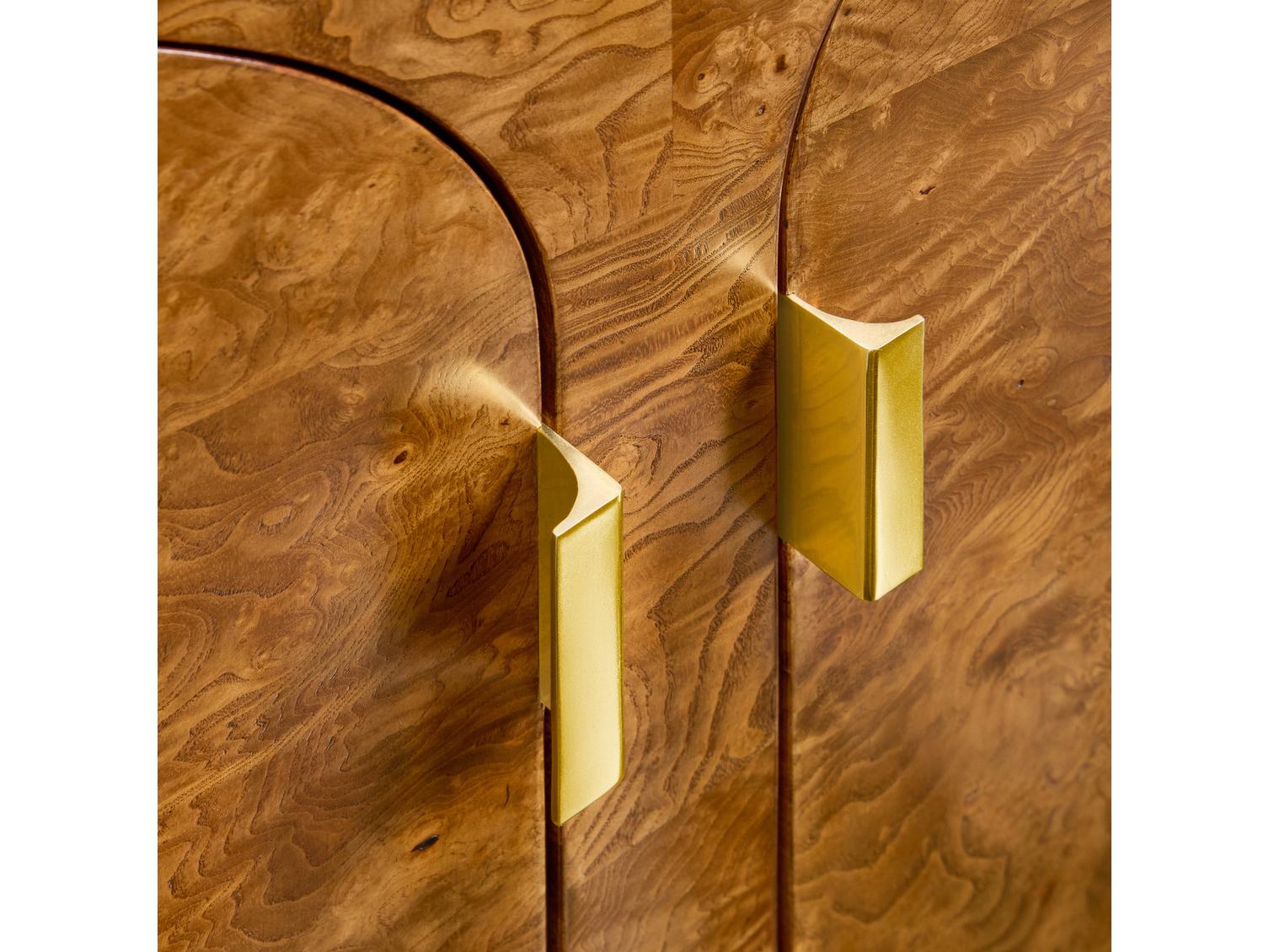 Modern History Home Arches 81" Burlwood Brass Sideboard