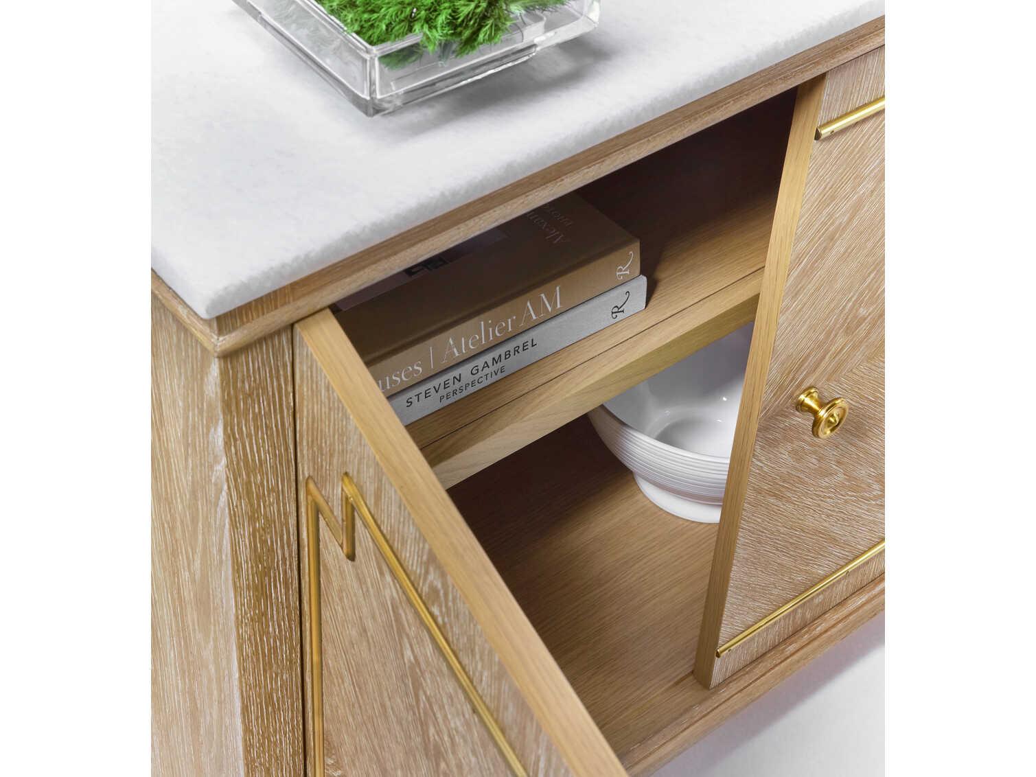 Modern History Home Noelle Beige Oak Wood Accent Cabinet