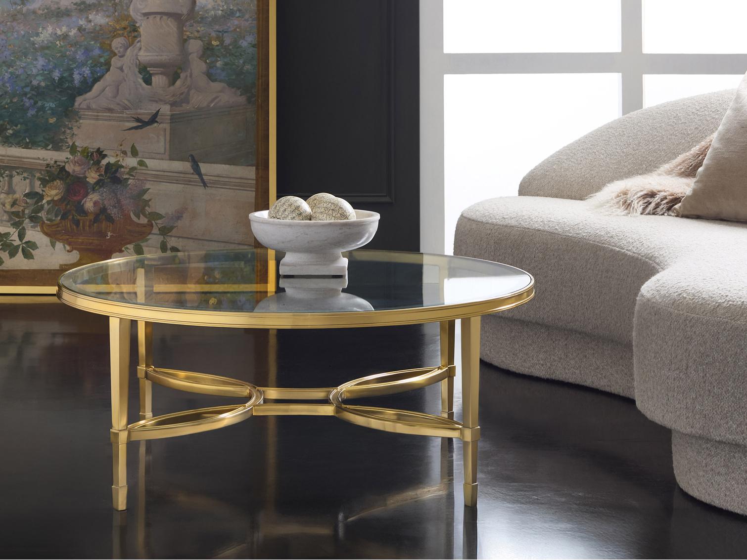 Modern History Home Brielle Round Glass Coffee Table