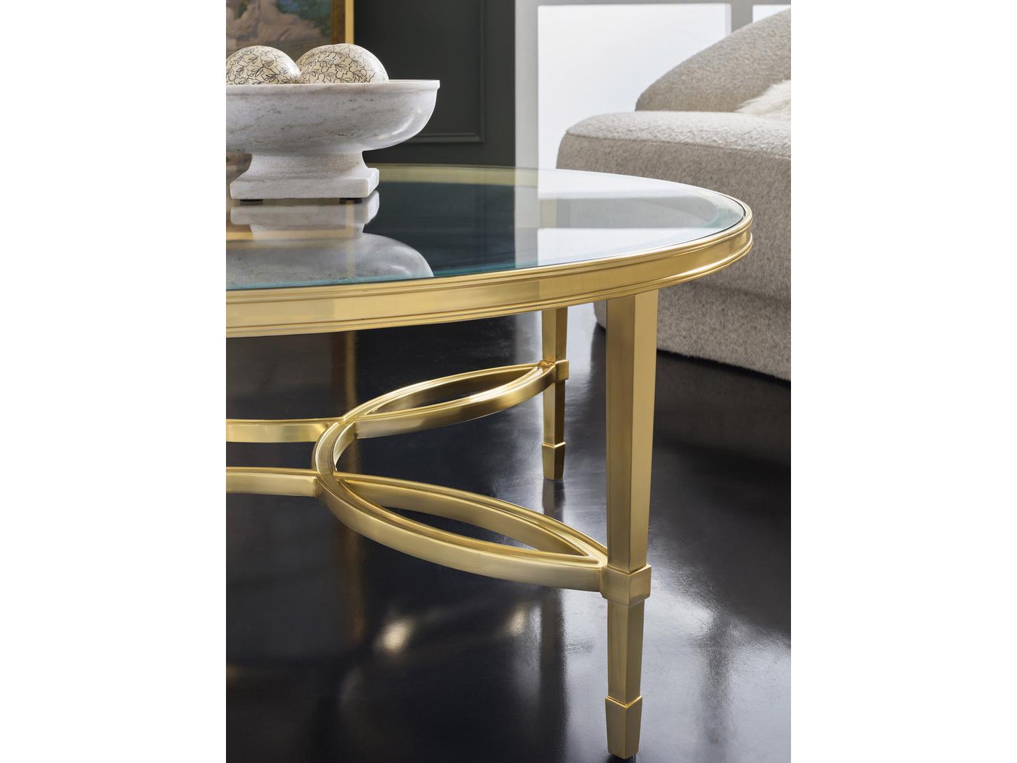 Modern History Home Brielle Round Glass Coffee Table