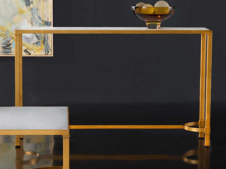 Modern History Home Cardona Rectangular Marble Console Table