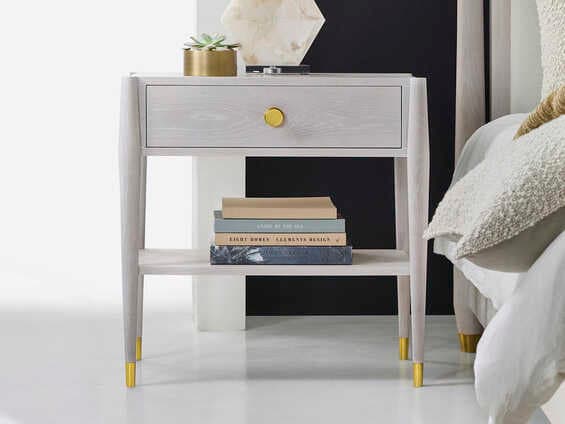 Modern History Home Concourde 1-Drawer Gray Nightstand