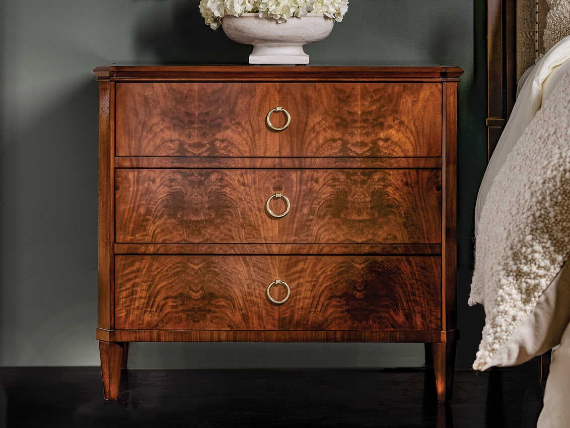 Modern History Home Connery 3-Drawers Brown Oak Wood Nightstand