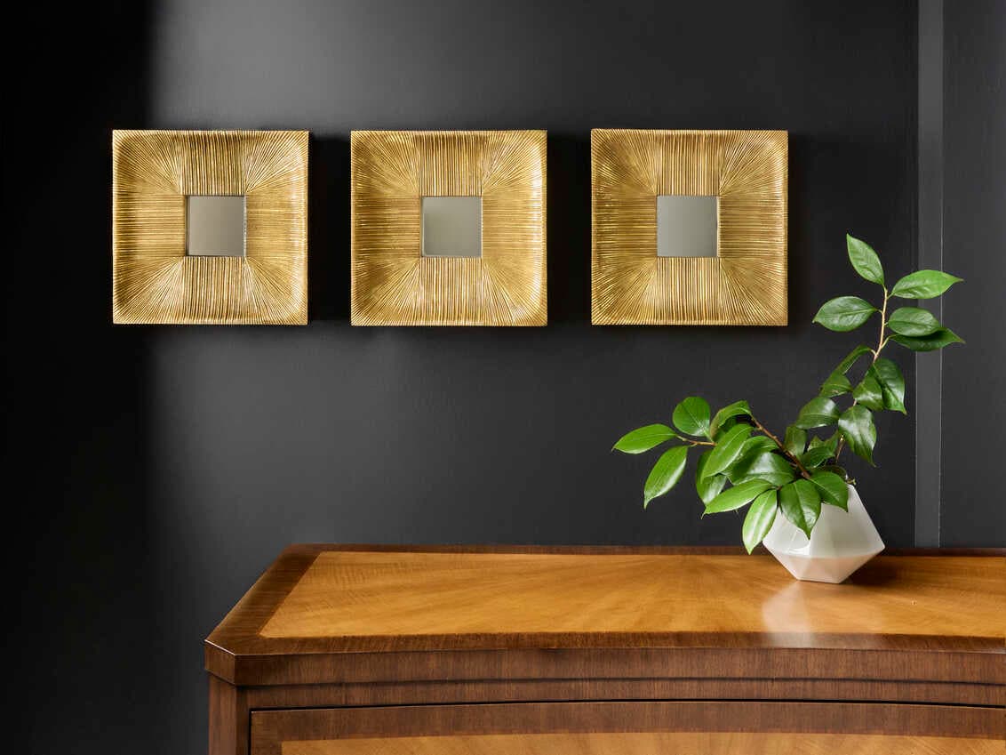 Modern History Home Small Parisan Wall Mirror Square Set of 3