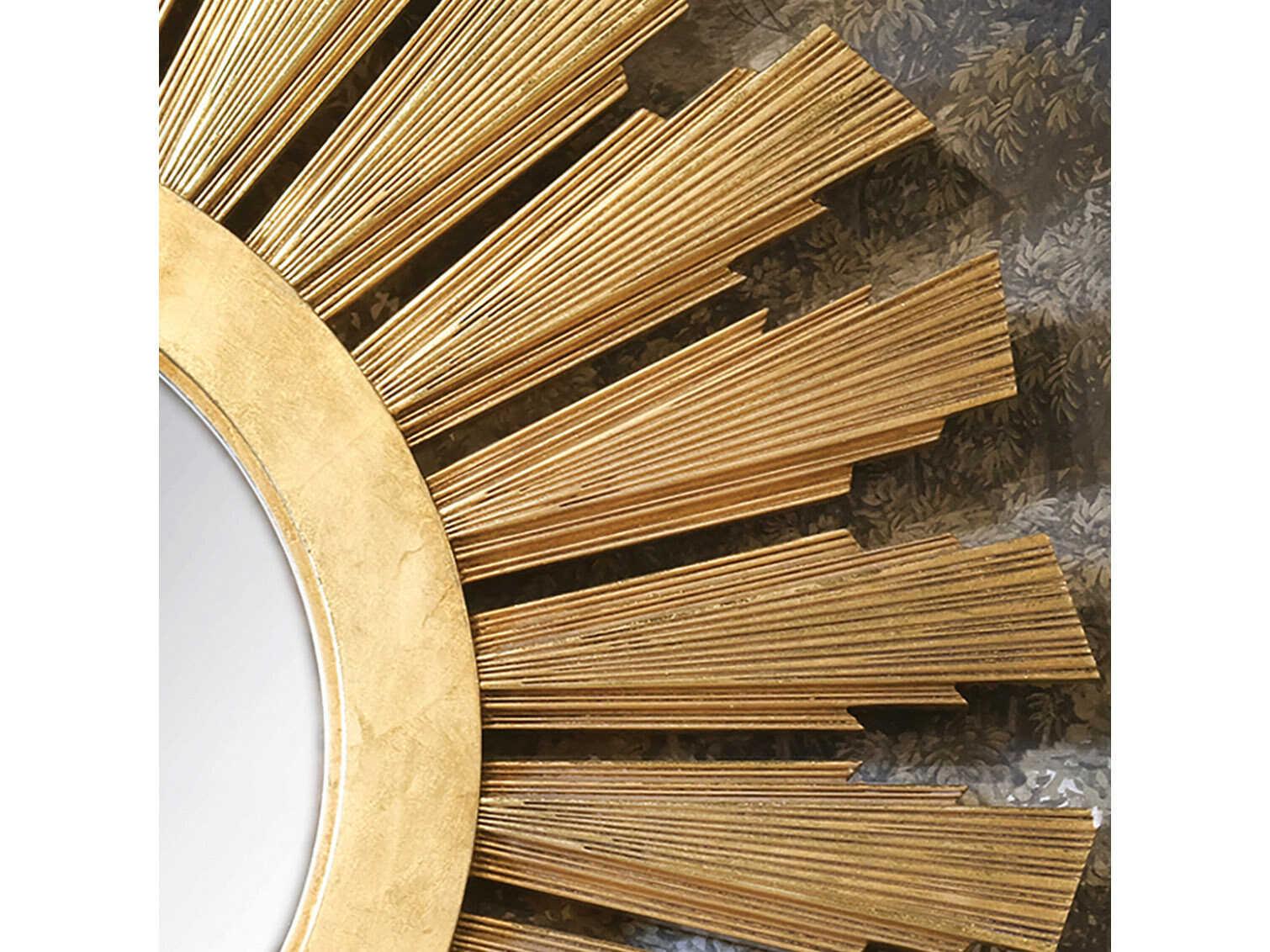Modern History Home Antique Gold Sunburst Wall Mirror