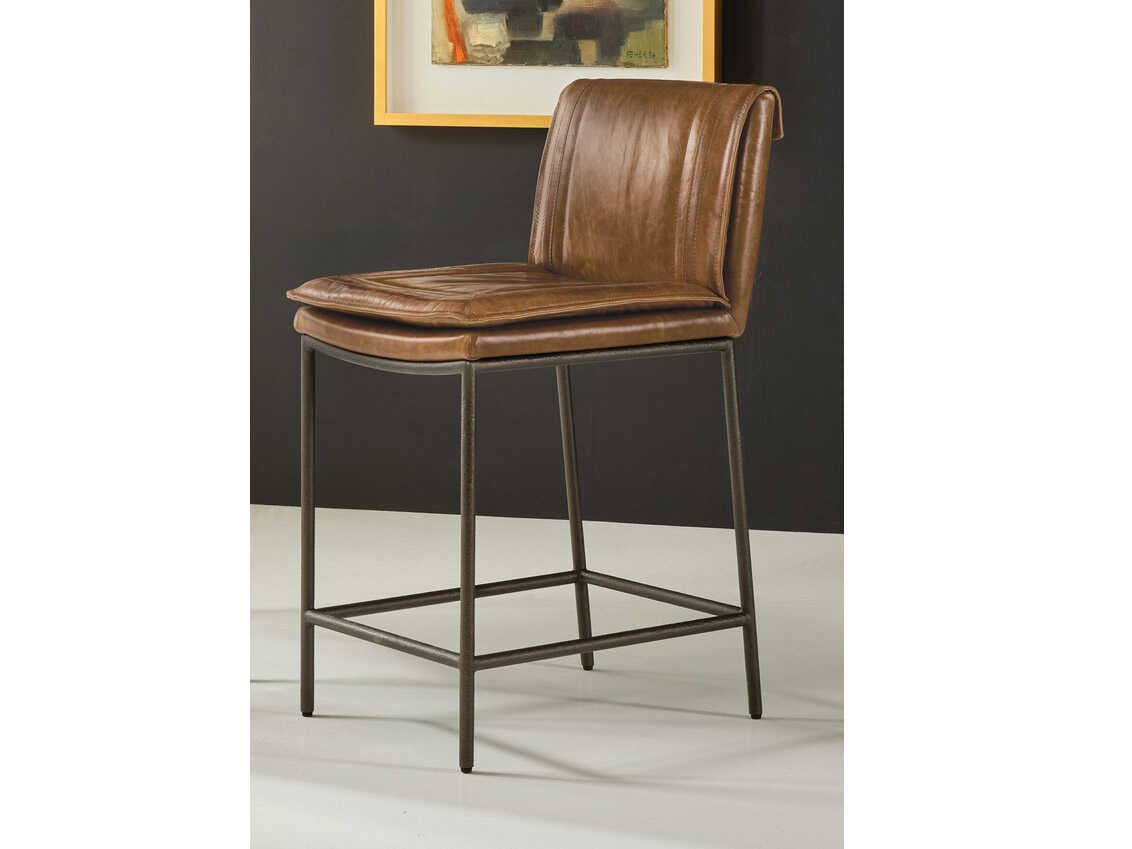 Modern History Home Kendall Leather Counter Stool