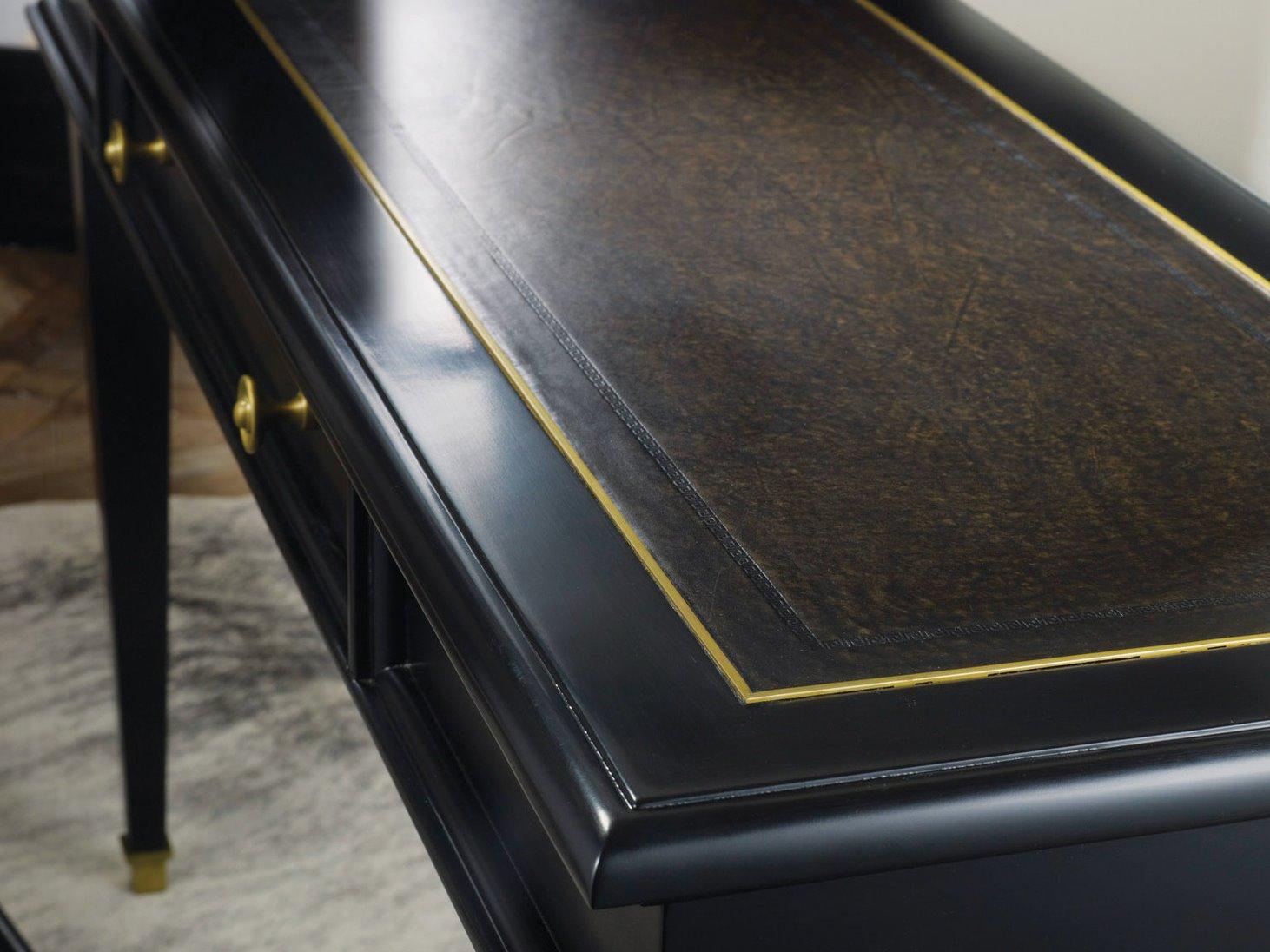 Modern History Home Classical Ebony Painted Black Writing Desk