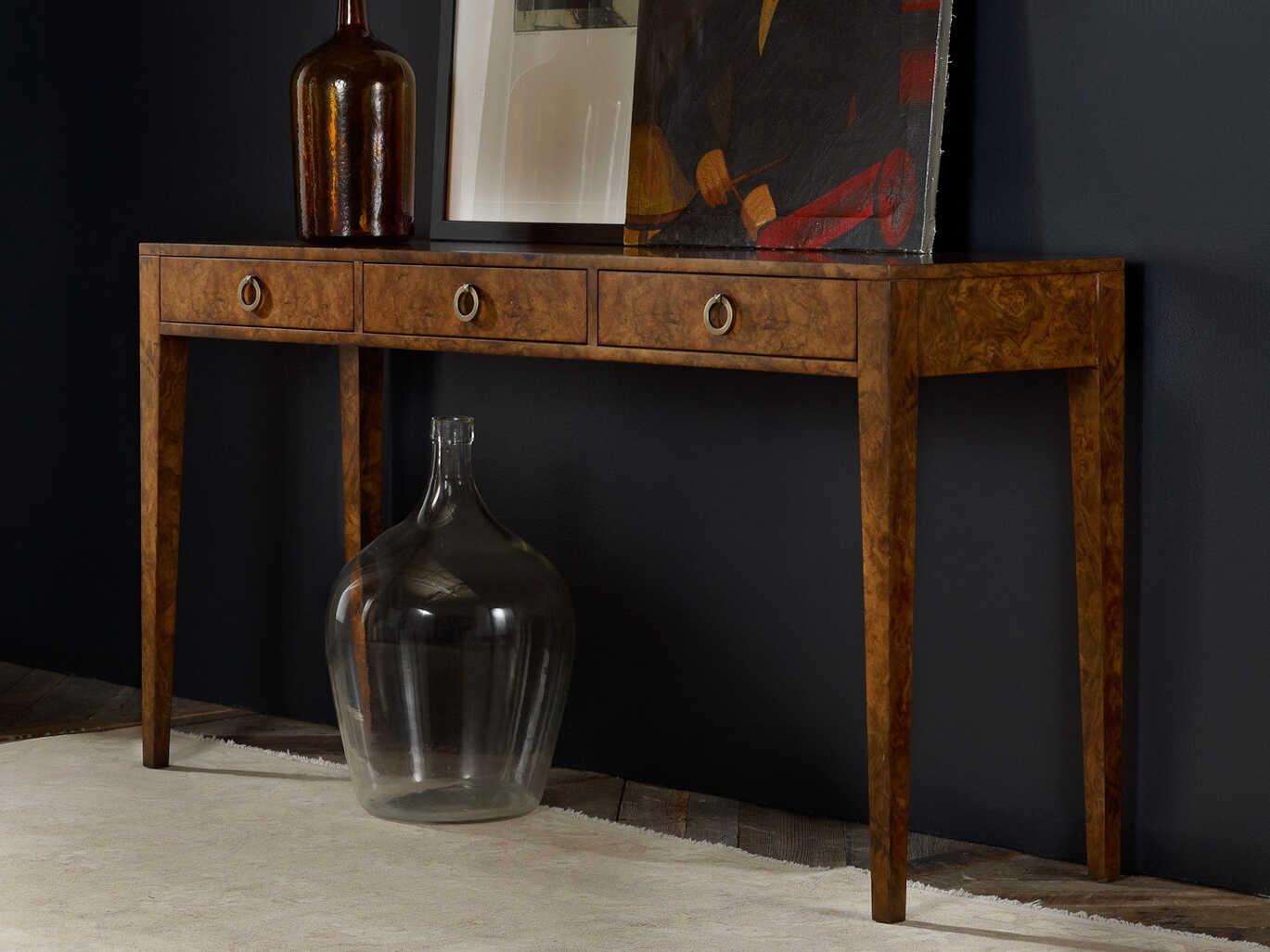 Modern History Home Concave Rectangular Wood Console Table