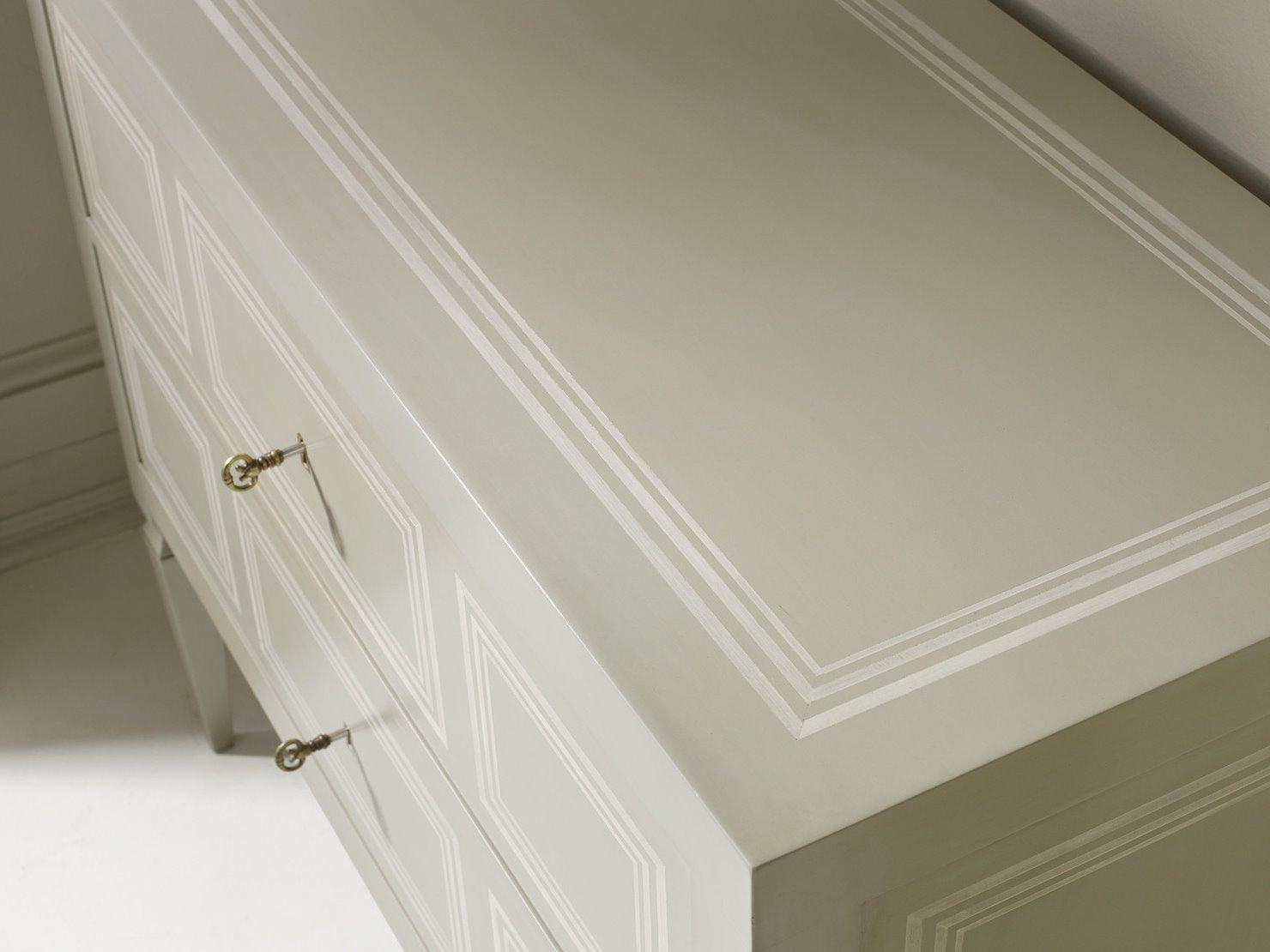 Modern History Home Milan Hand Painted Gray Commode