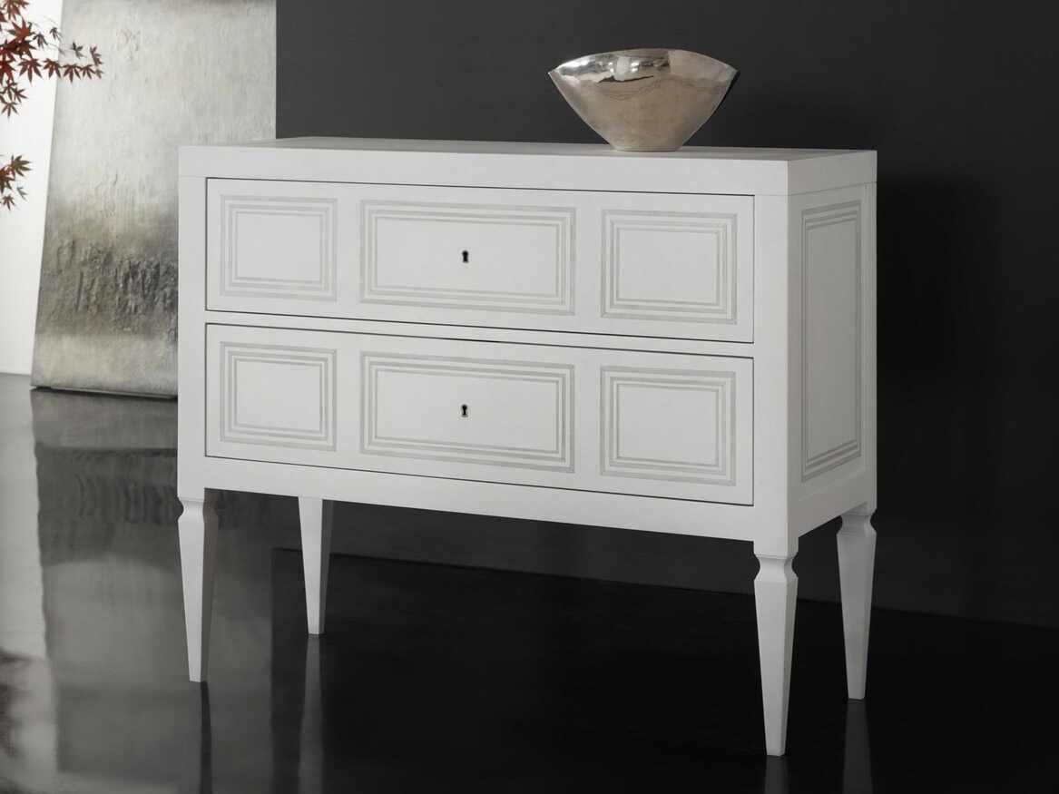 Modern History Home Milan Linen Painted Textured White Commode