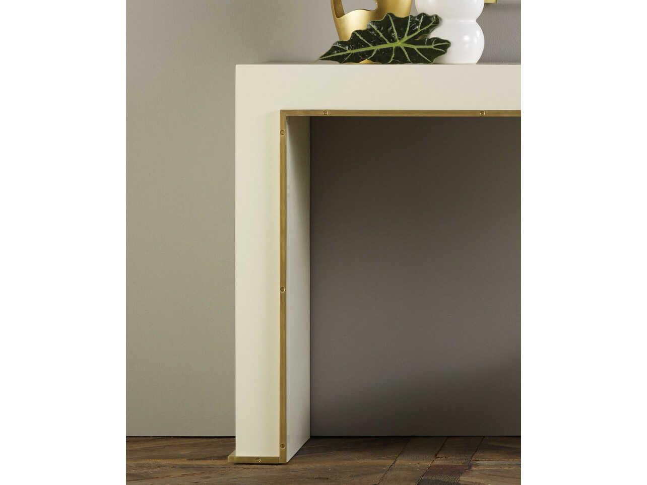 Modern History Home Minimal Rectangular Wood White Painted Console Table