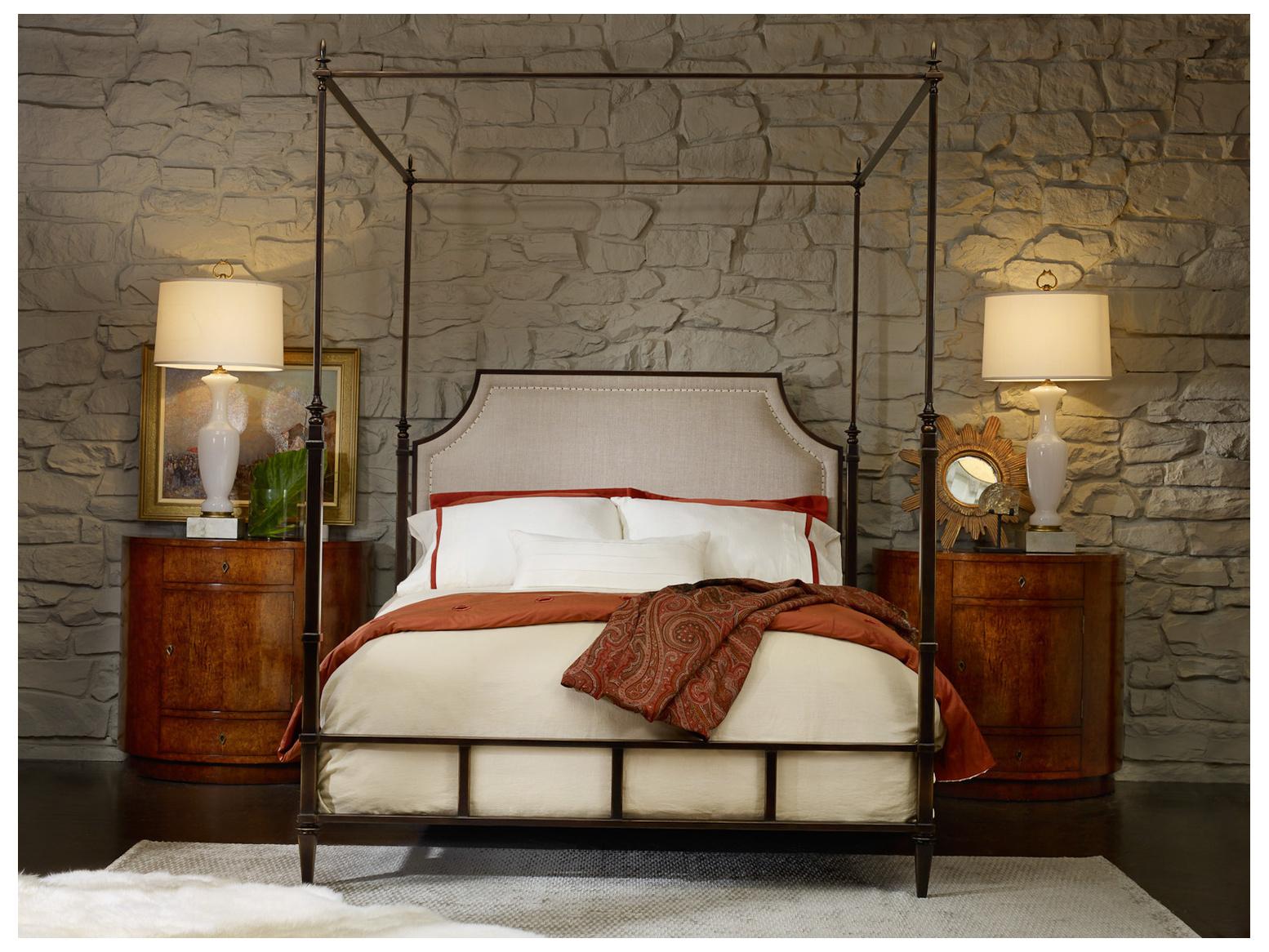 Modern History Home Bronze Metal Black King Canopy Bed