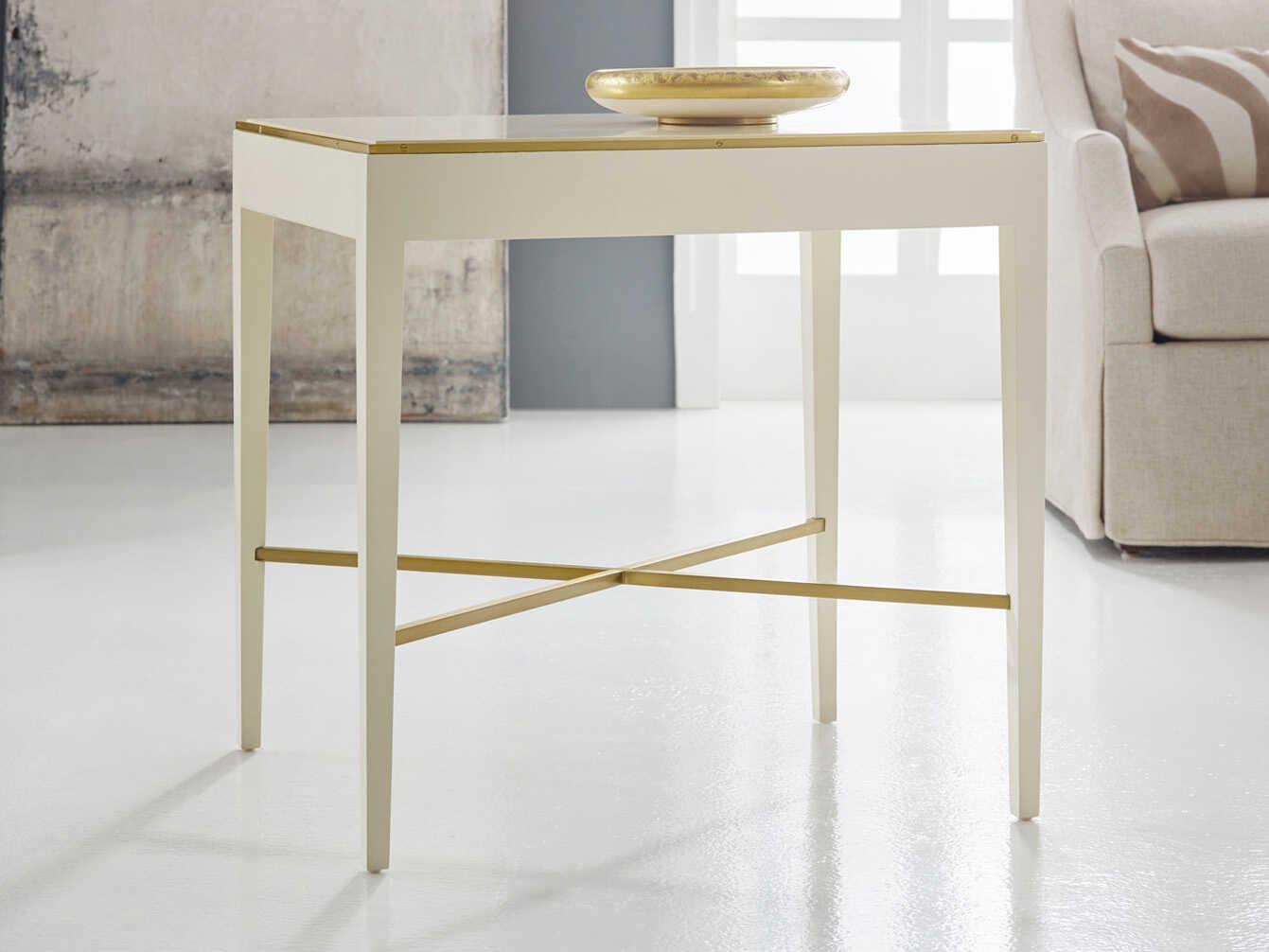 Modern History Home Georgian Rectangular Wood Painted White End Table