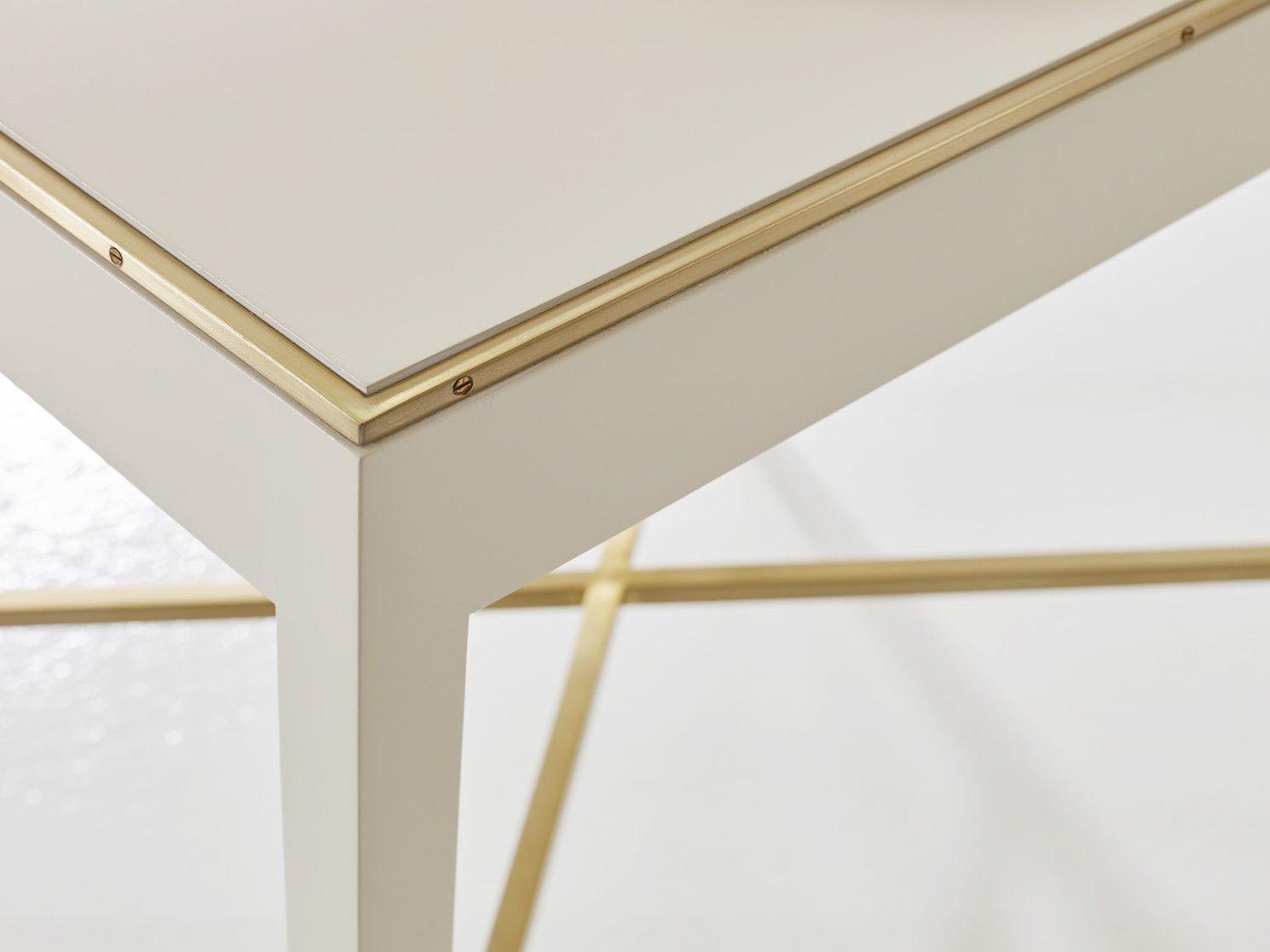 Modern History Home Georgian Rectangular Wood Painted White End Table