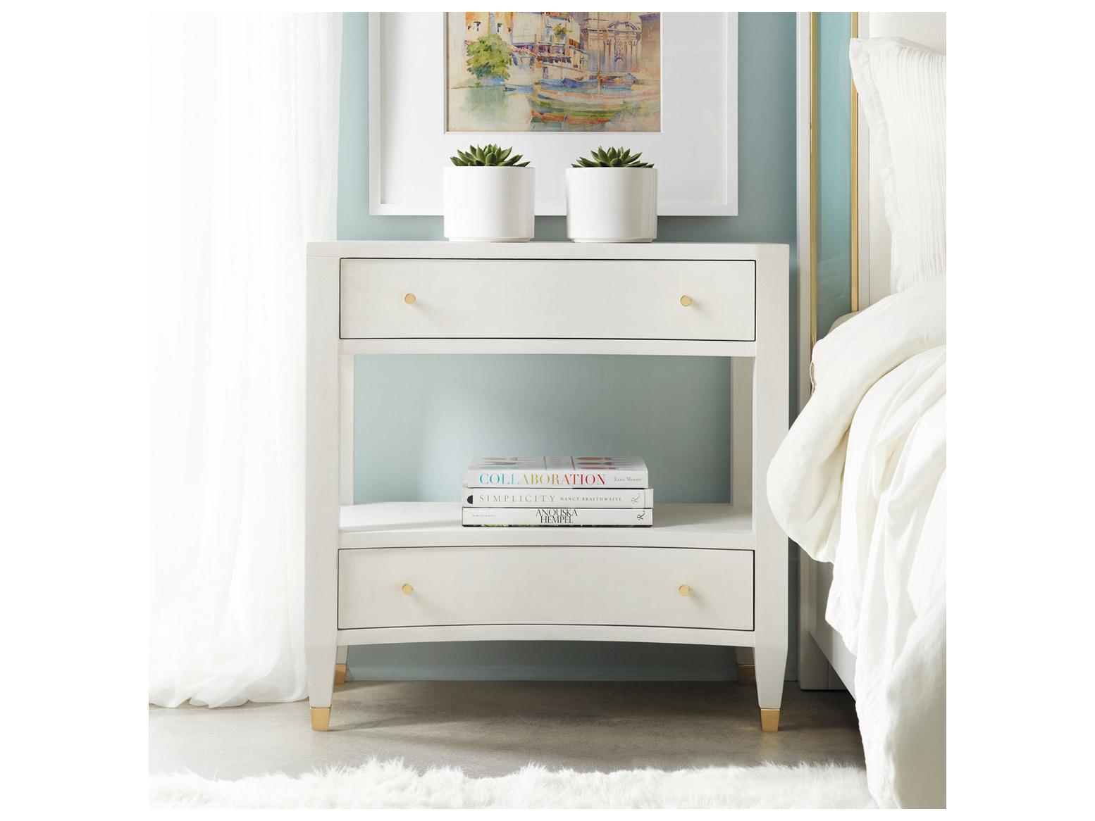 Modern History Home 2-Drawers White Nightstand